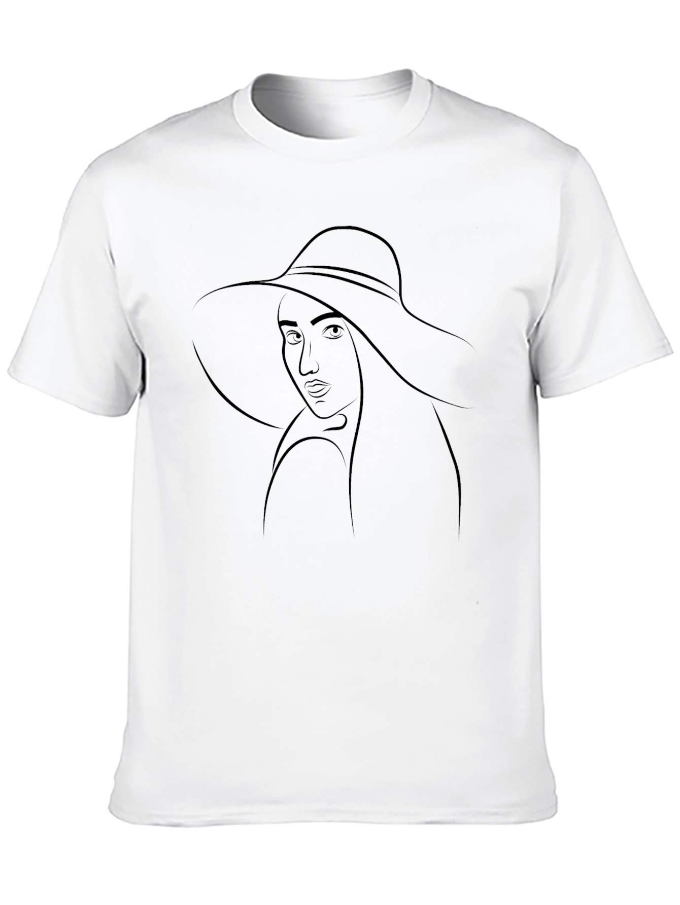 Black Elegant Woman's Portrait Black T-Shirt view 10