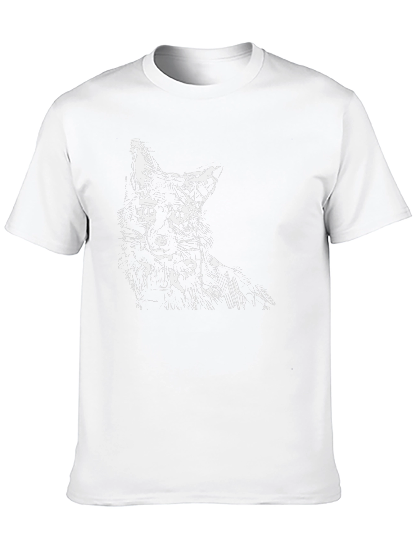 Black Abstract Fox Graphic Black T-Shirt view 10
