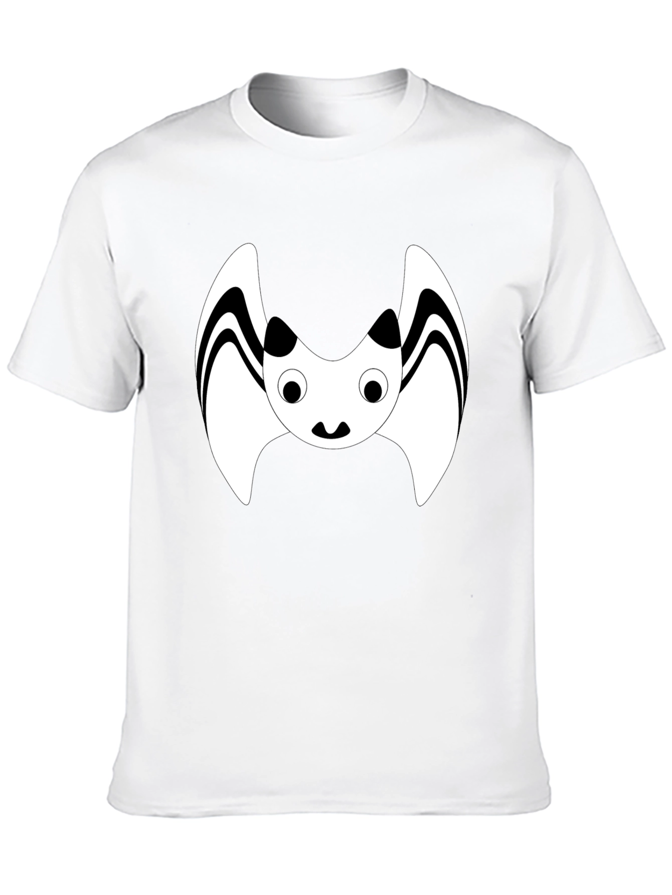 Black Cute Cartoon Bat Graphic Black T-Shirt view 10