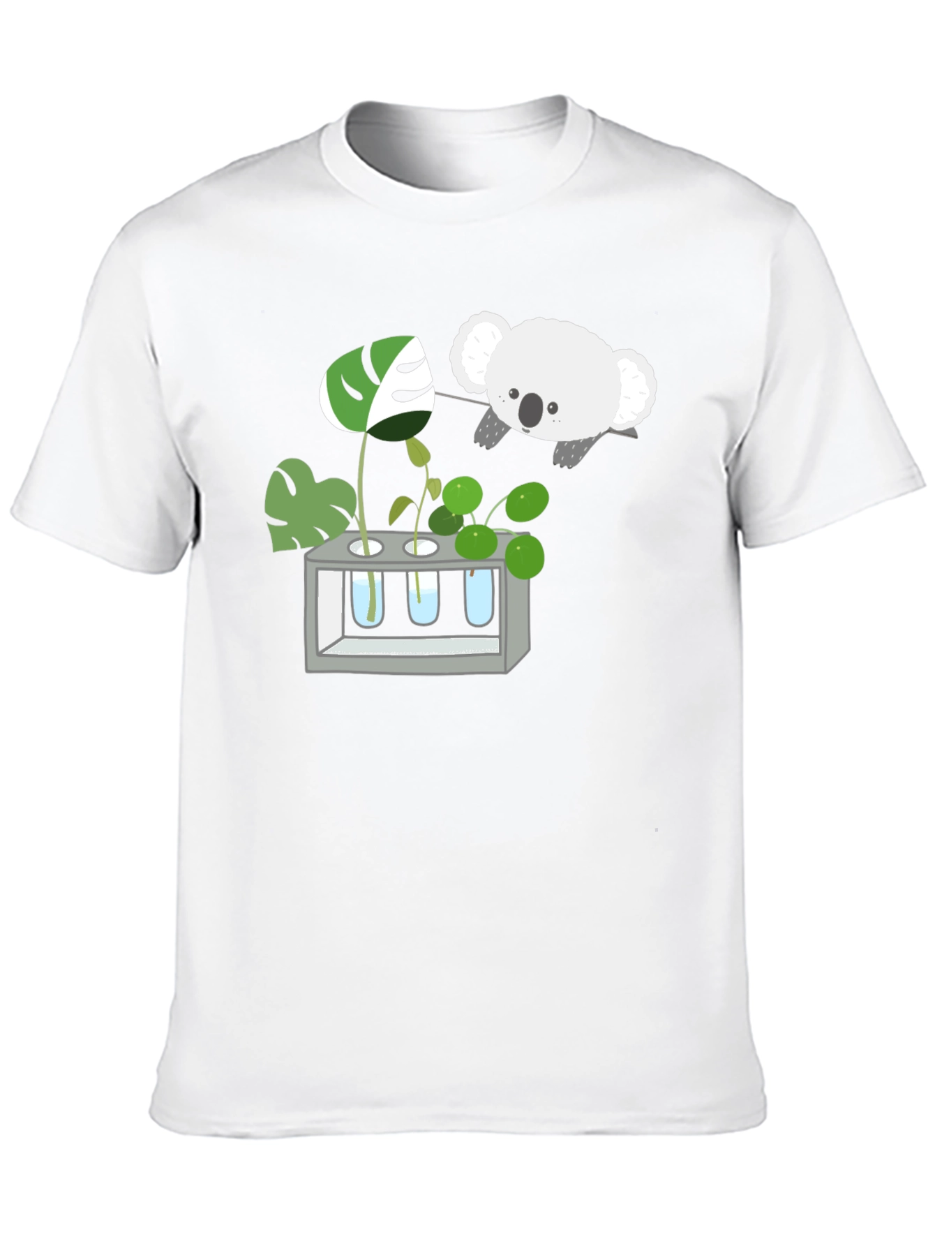 Black Koala & Plant Lover Black T-Shirt view 10
