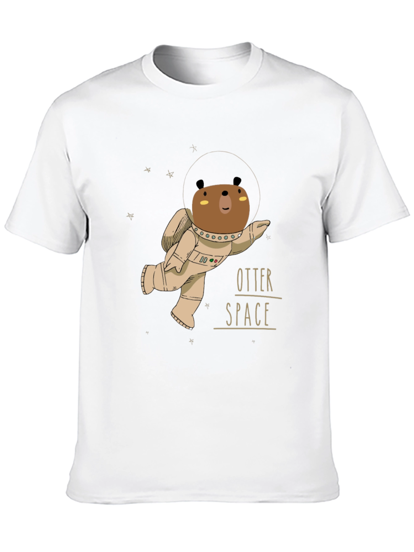 Black Otter Space Black T-Shirt - Astronaut Bear Design view 10