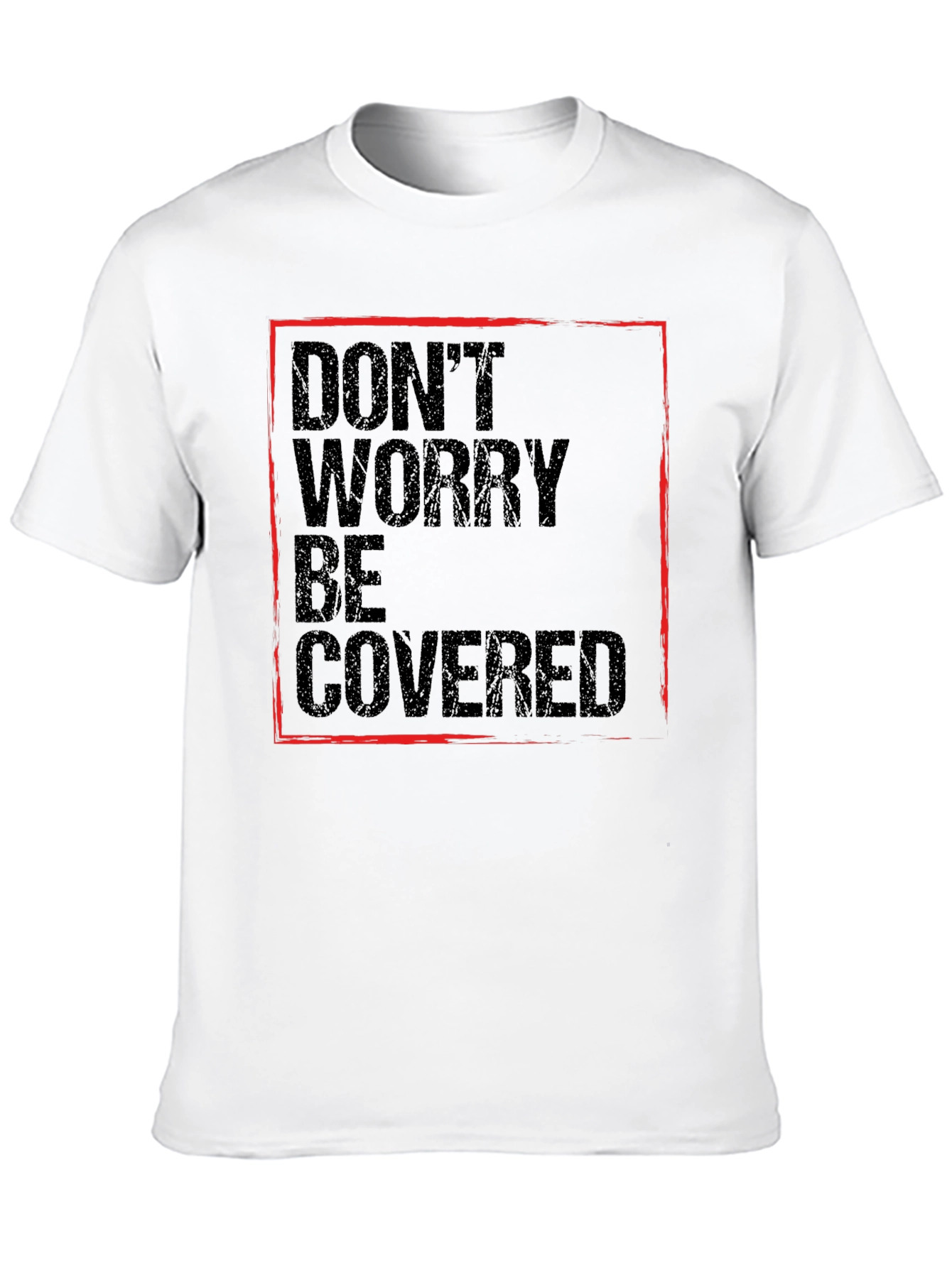 Black Don't Worry Be Covered Graphic Tee view 10