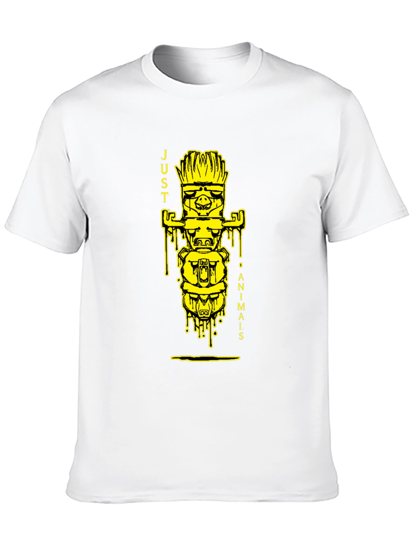 Black Black T-Shirt with 'Just 0 Animais' Totem Design view 10