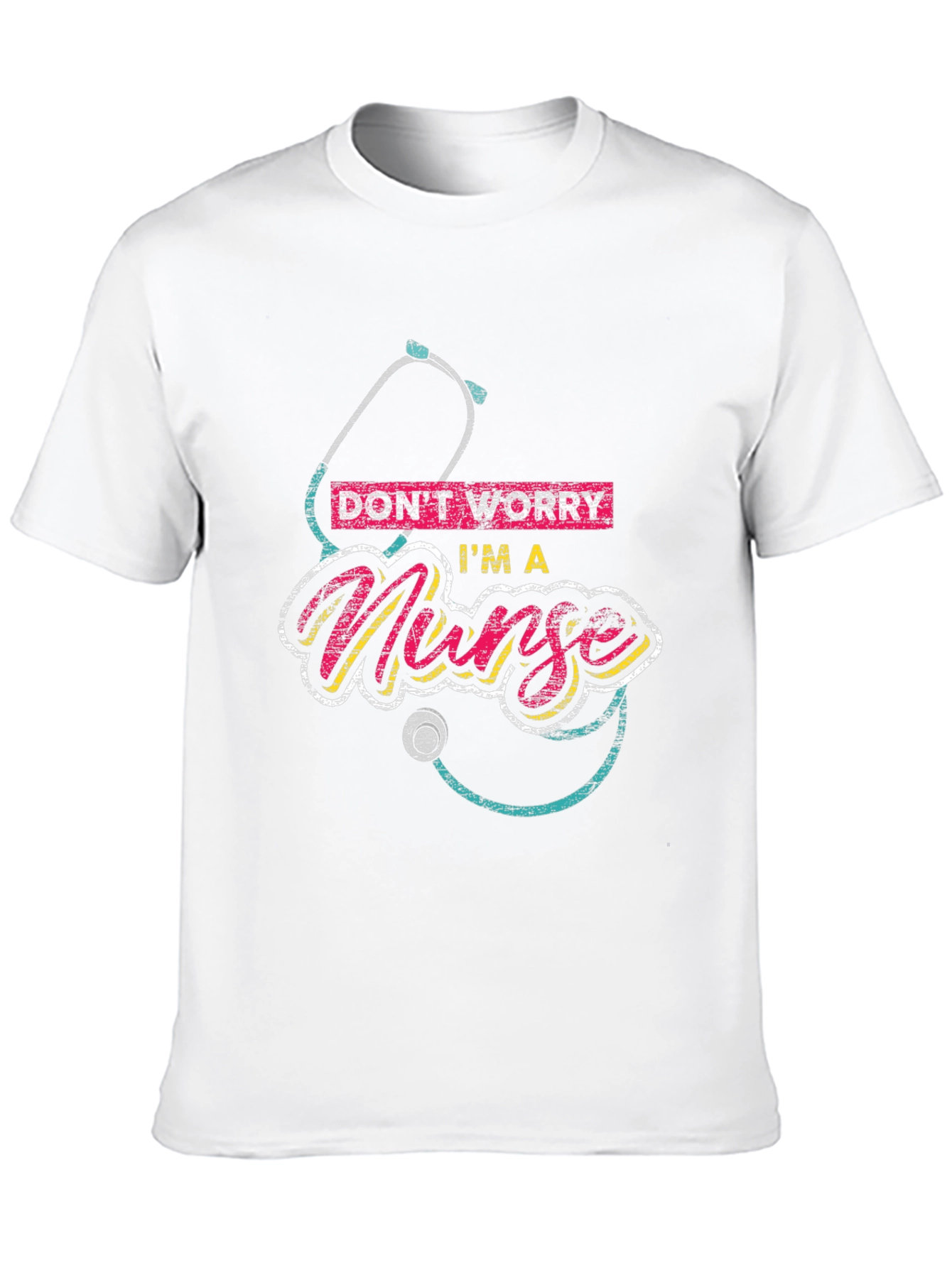 Black Don't Worry I'm a Nurse Black T-Shirt view 10