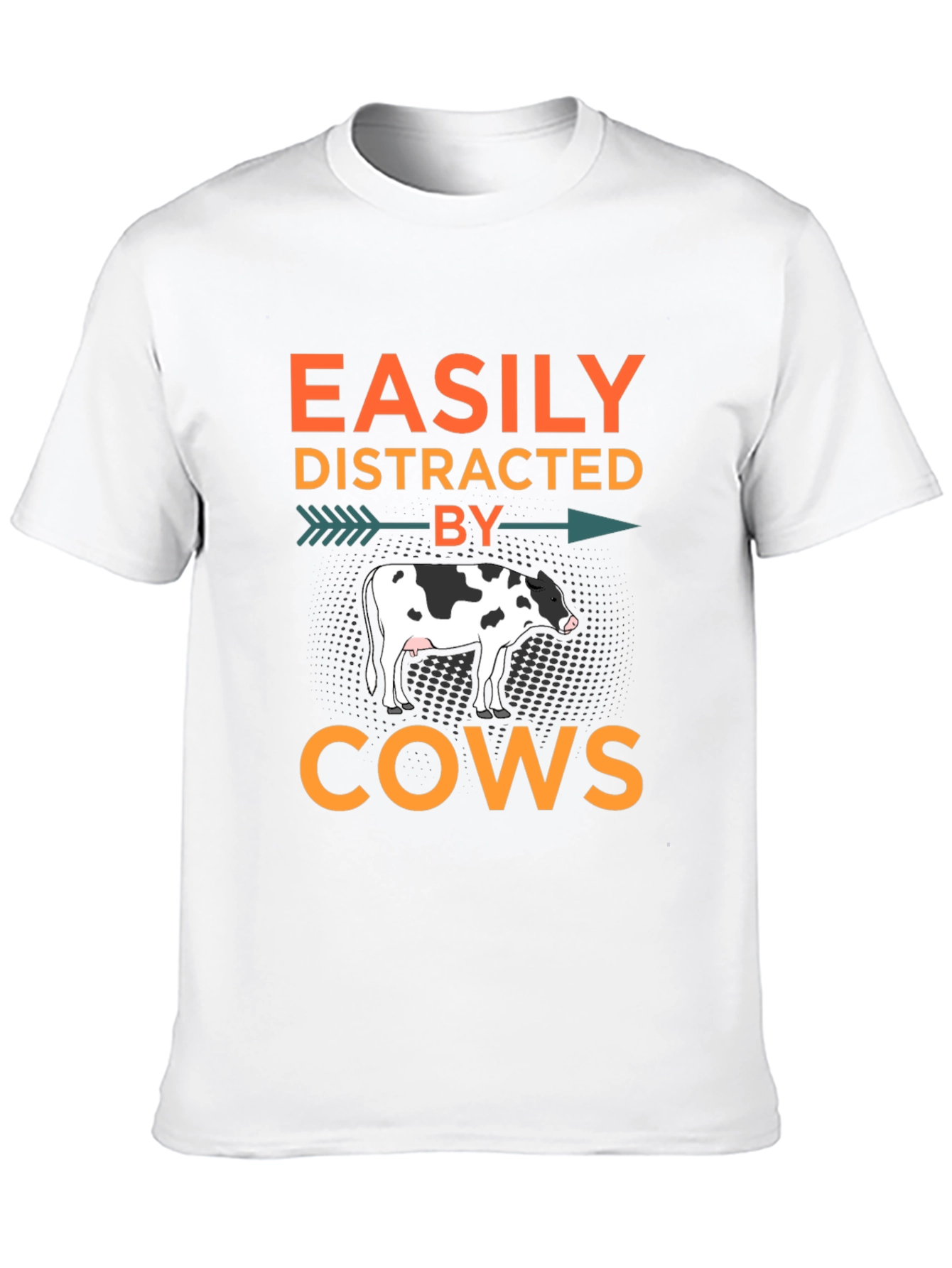 Black Easily Distracted By Cows T-Shirt, Black view 10