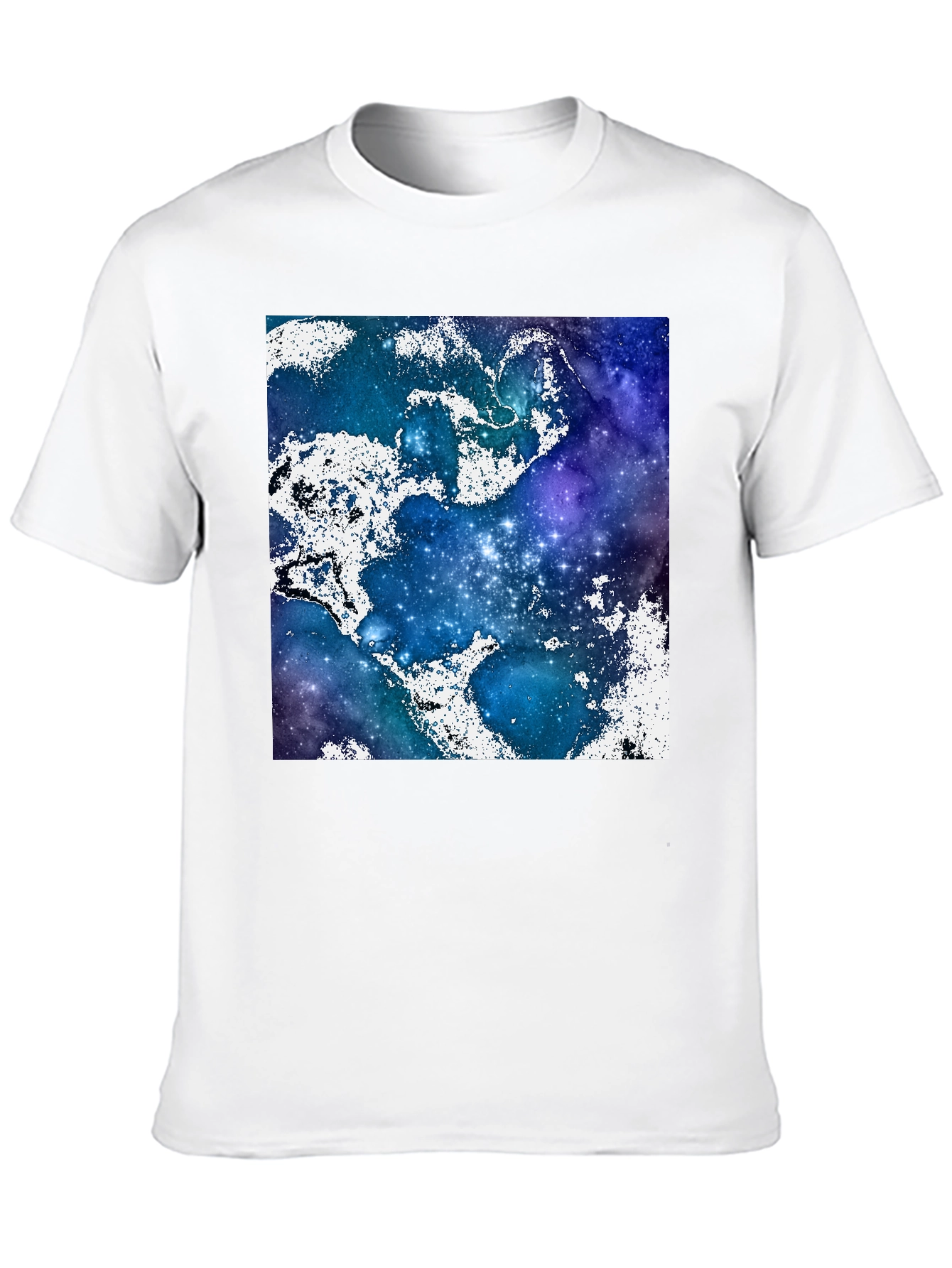 Black Galaxy Print Crew Neck T-Shirt view 10