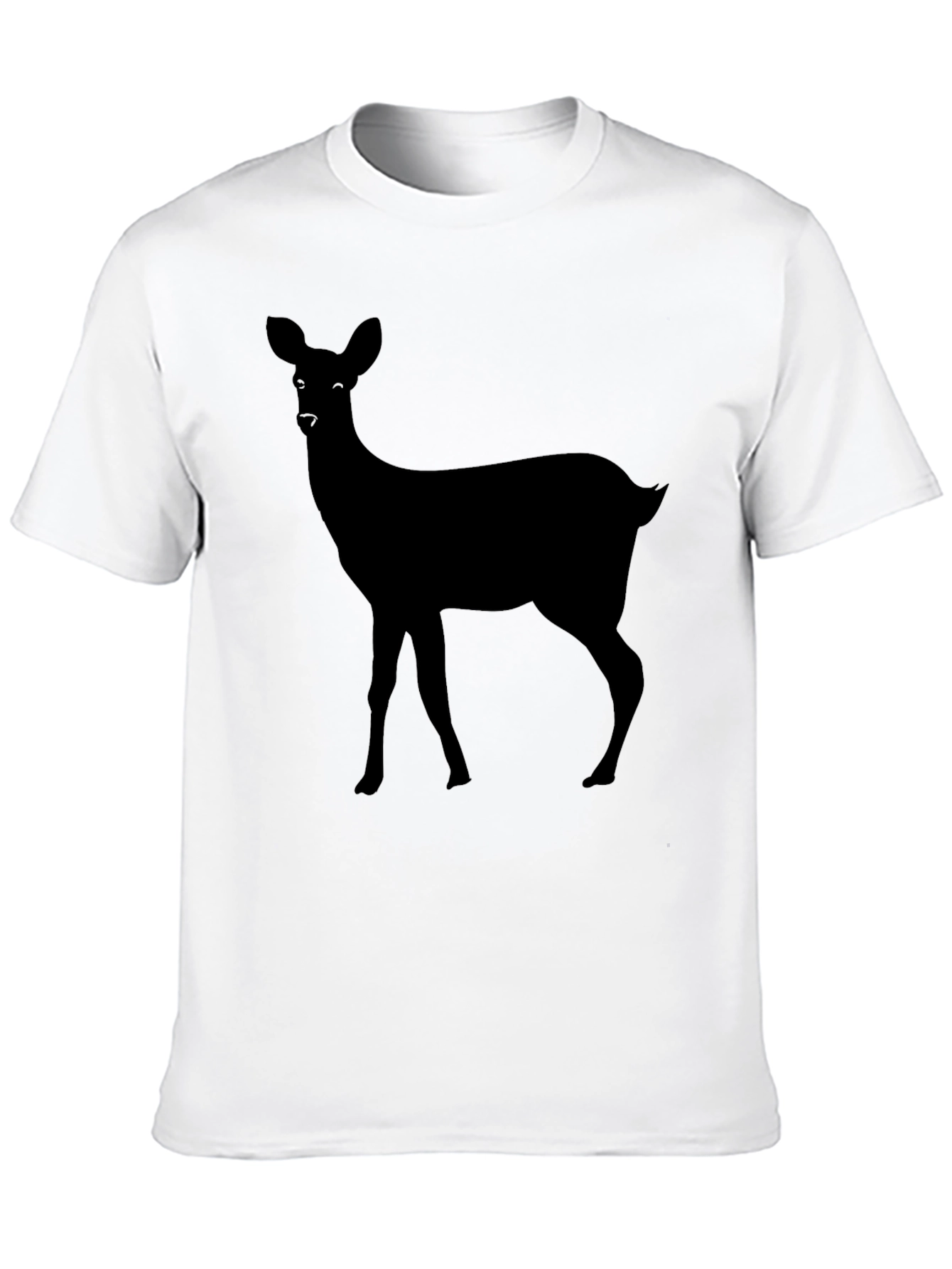 Black Black Deer Silhouette Graphic Tee for Men view 10