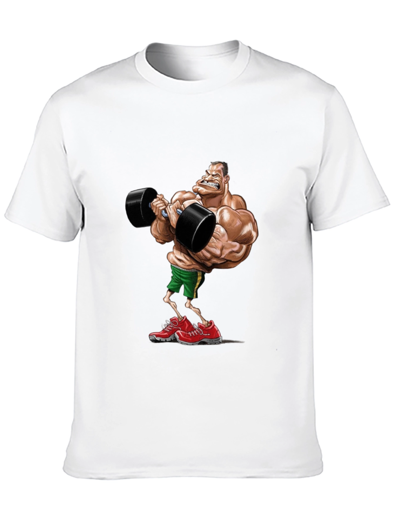Black Cartoon Bodybuilder Black T-Shirt view 10