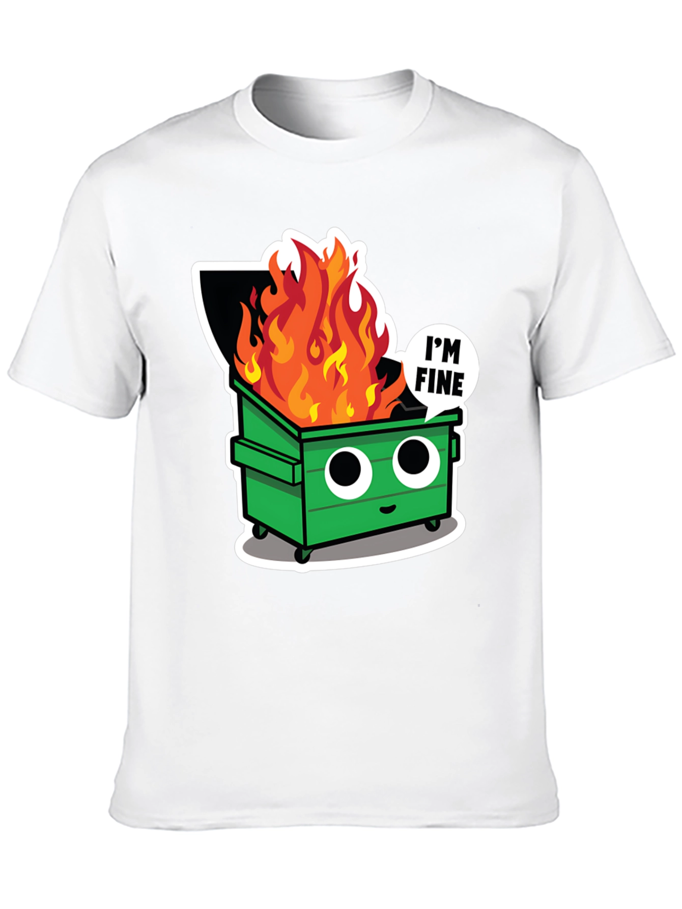 Black Dumpster Fire T-Shirt - I'm Fine Tee view 10