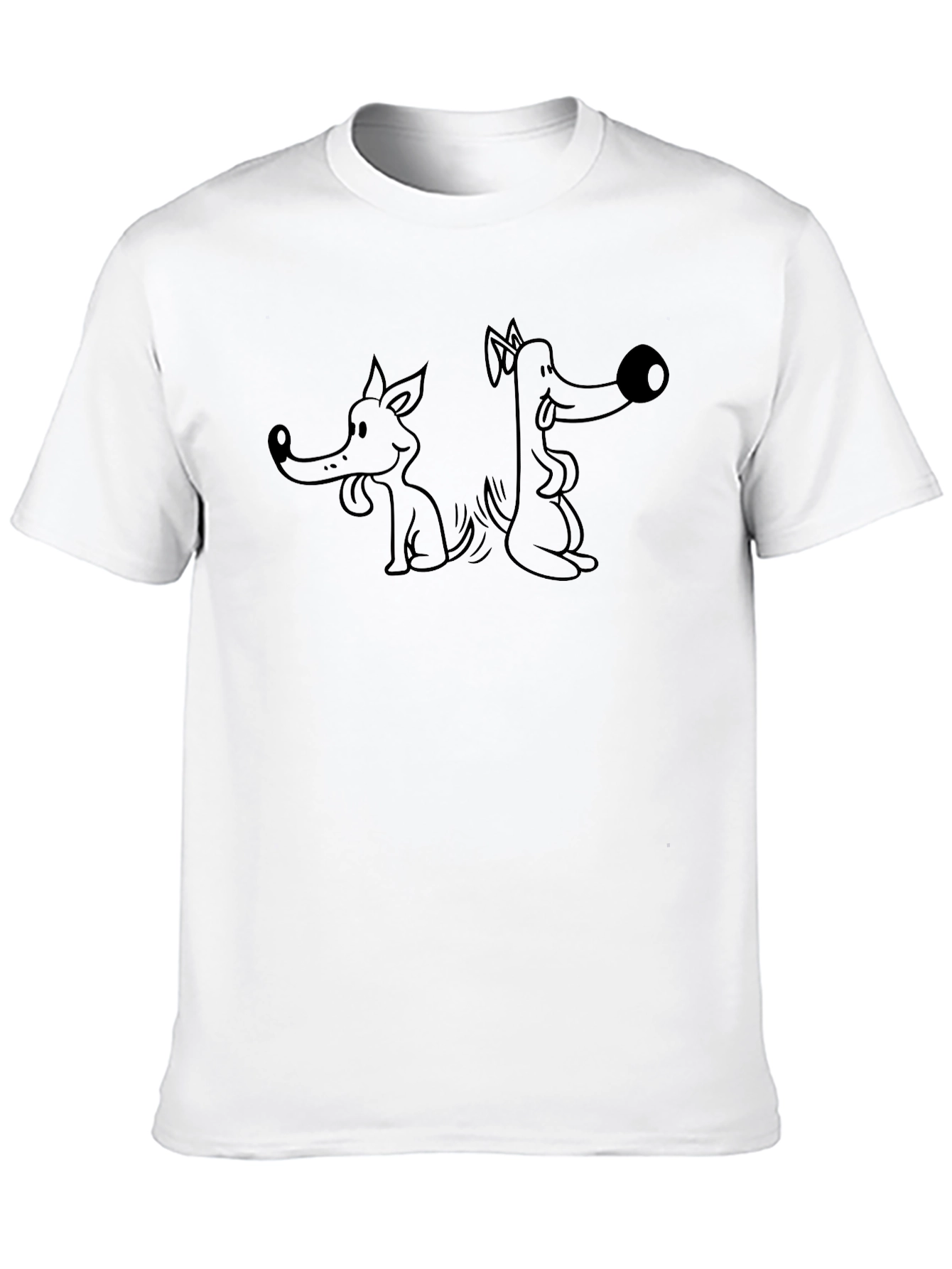 Black Funny Dog Cartoon Graphic Black T-Shirt view 10