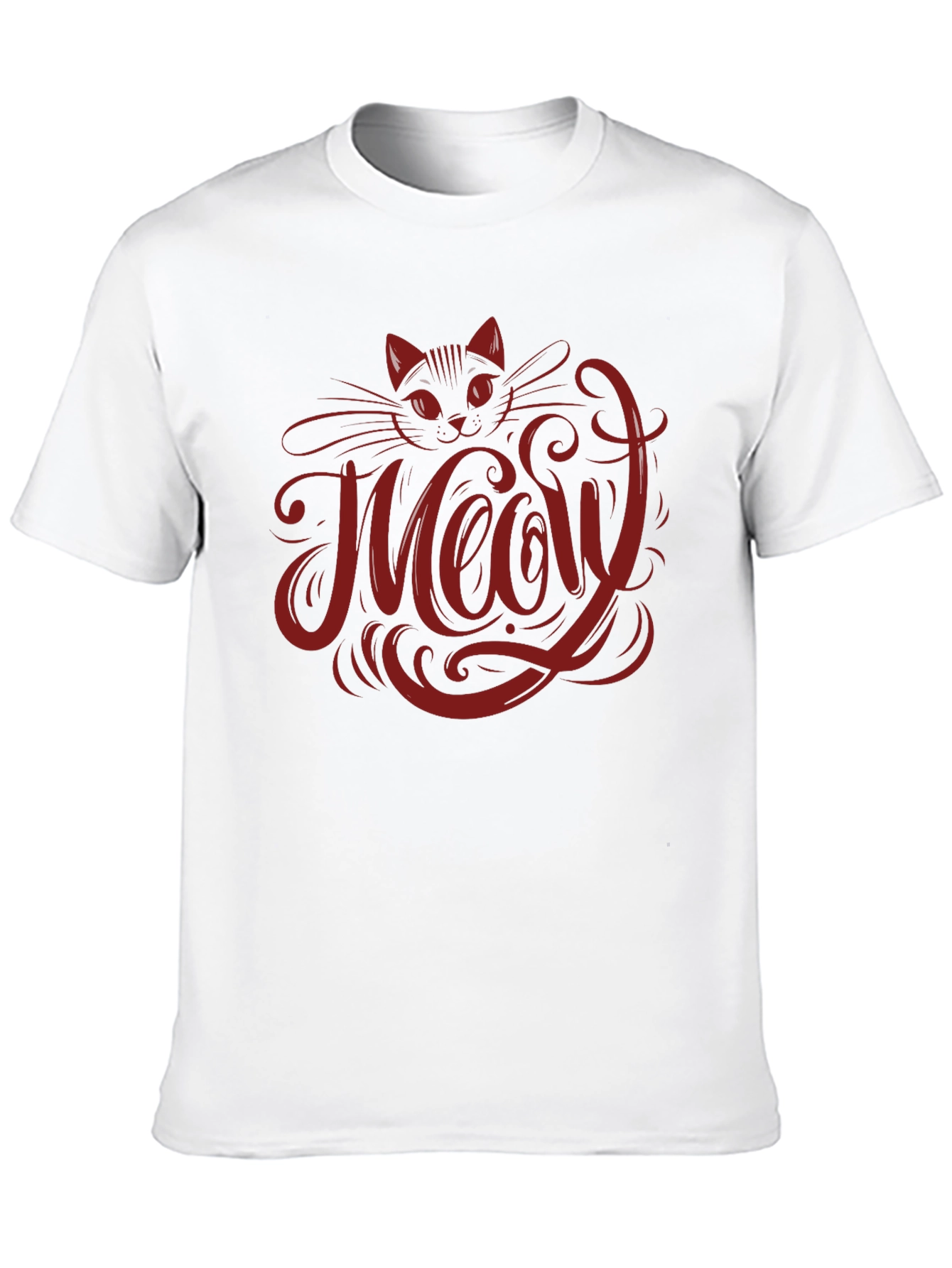Black Meow Cat Graphic T-Shirt - Black view 10
