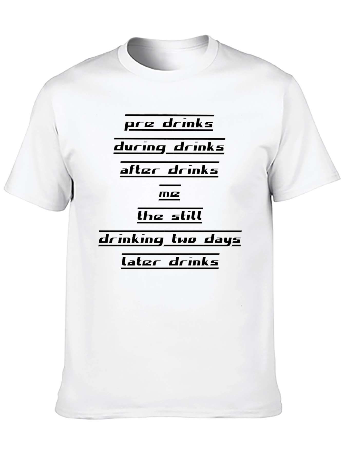 Black Humorous 'Drinking' Graphic Tee - Black Cotton Blend view 10