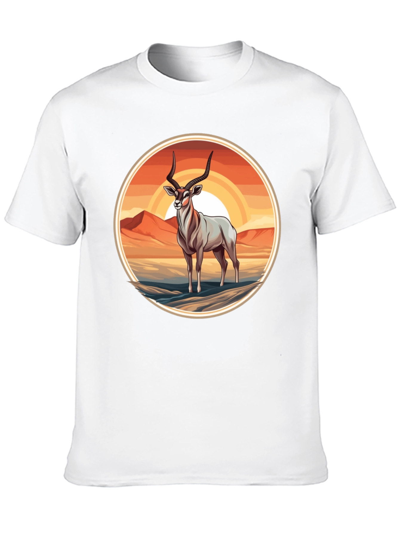 Black Antelope Graphic Tee - Desert Sunset Design view 10