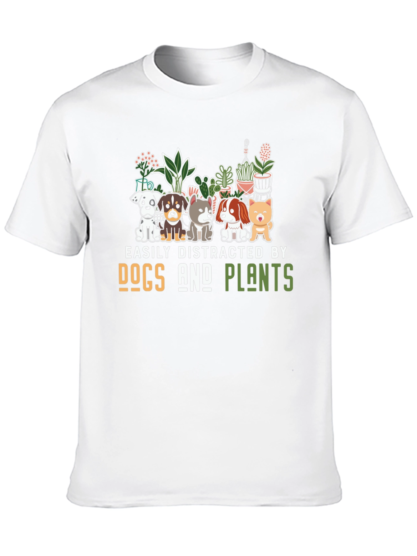 Black Easily Distracted by Dogs and Plants T-Shirt view 10