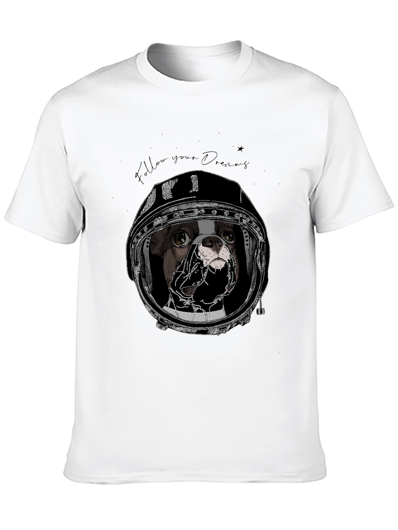 Black Dog Astronaut Graphic Black T-Shirt view 10