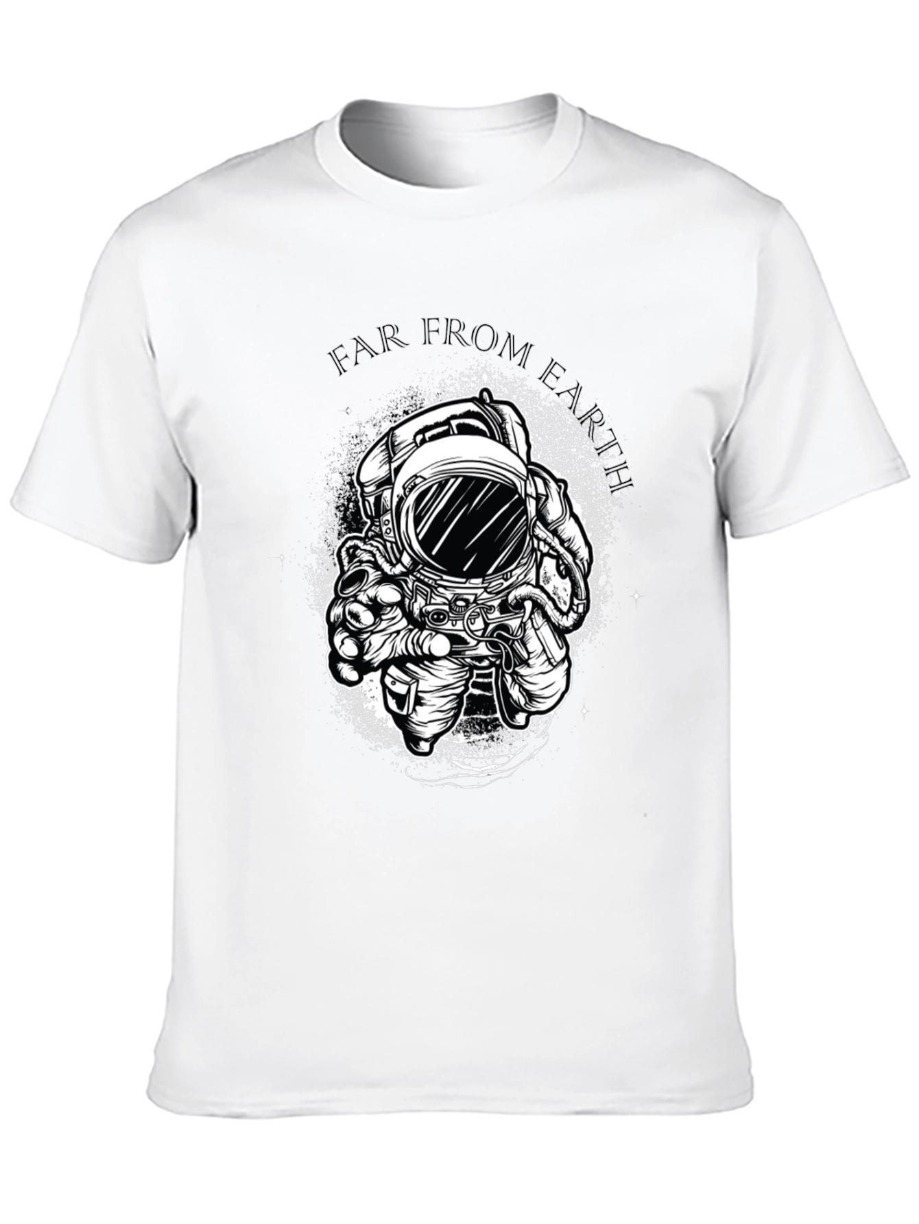 Black Far From Earth Graphic Print Black T-Shirt view 10