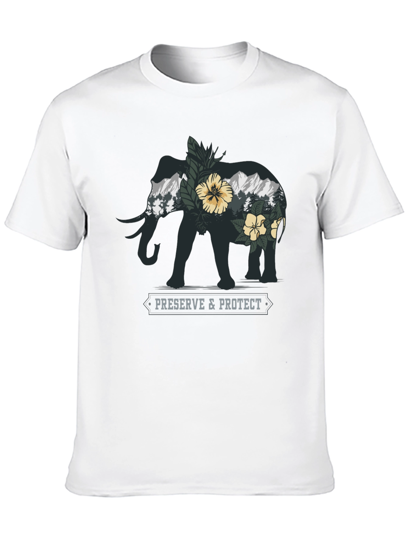 Black Elephant Nature Conservation Graphic Tee view 10