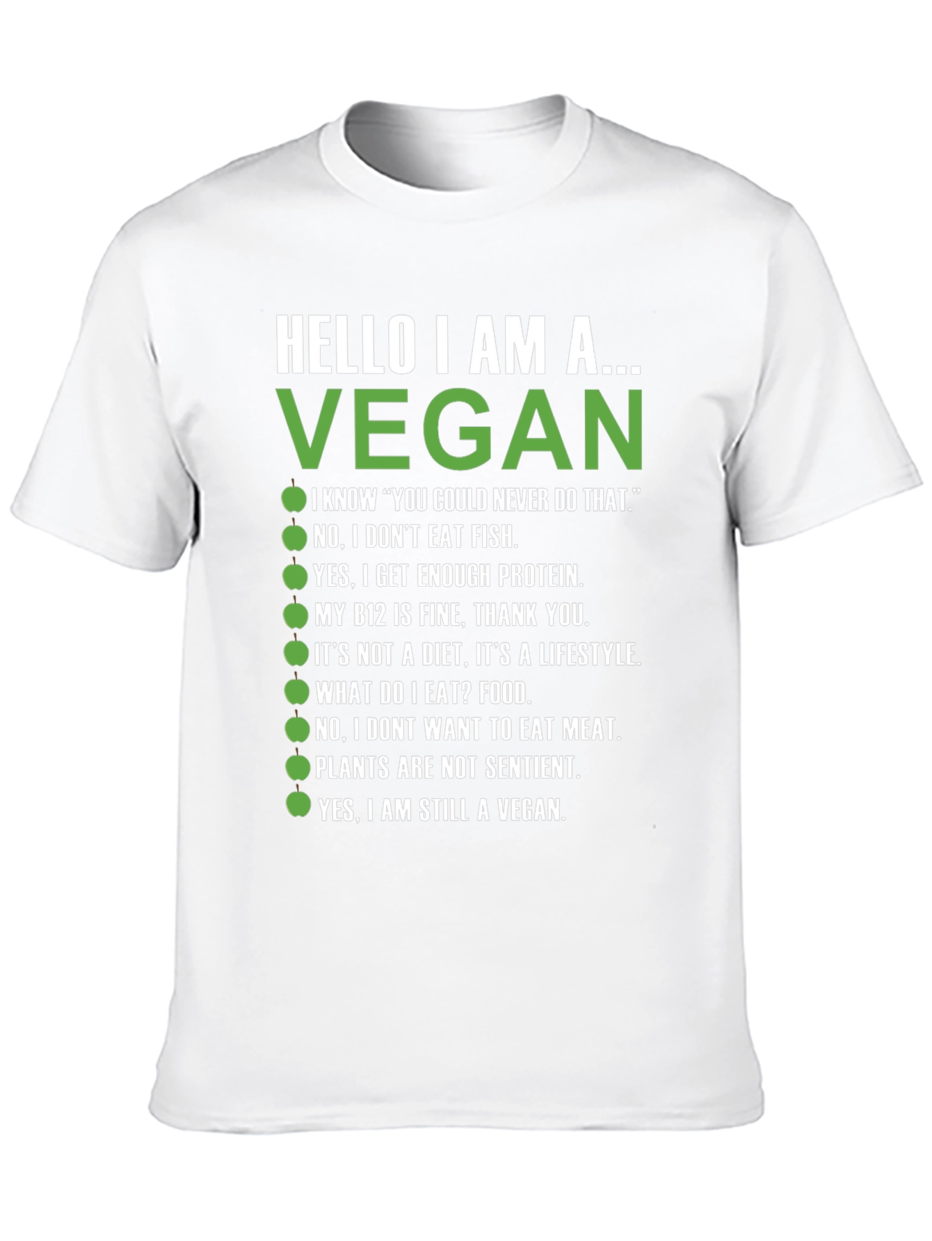 Black Vegan T-Shirt - Hello I Am A Vegan view 10