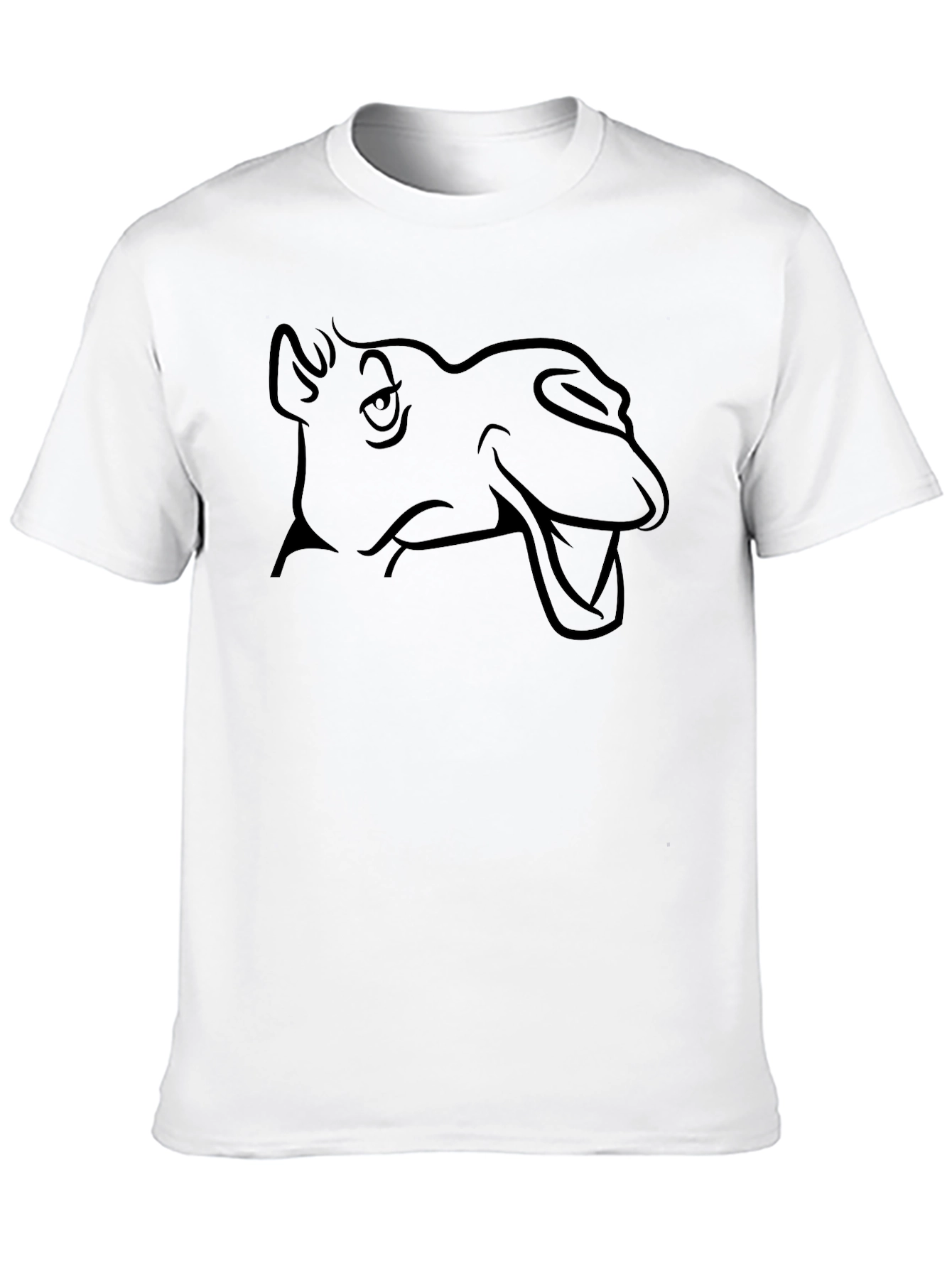 Black Cartoon Camel Tee - Funny Desert Animal Shirt view 10