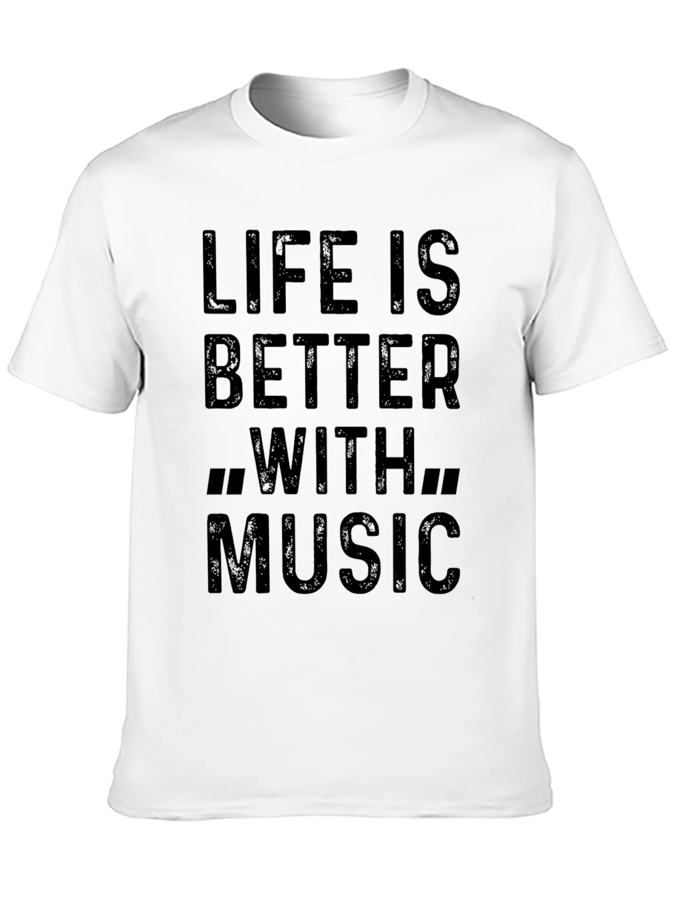 Black Life Is Better With Music T-Shirt - Black Cotton Tee view 10