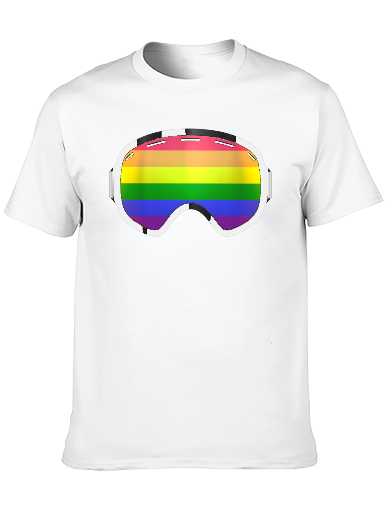 Black Rainbow Ski Goggles Graphic Tee - Black view 10