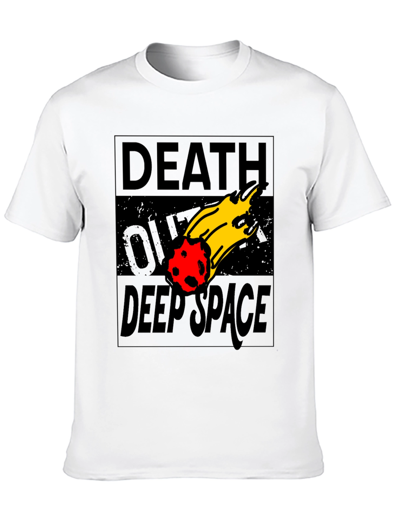 Black Death Over Deep Space Graphic Tee - Black Cotton view 10