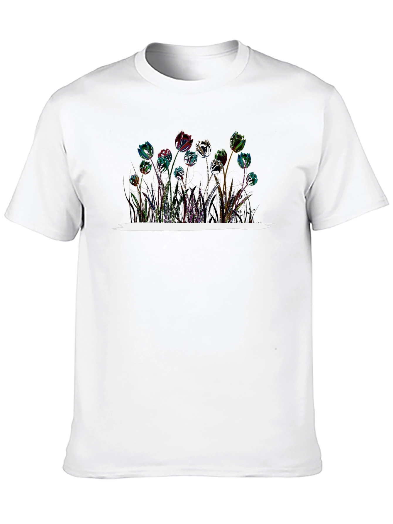 Black Floral Print Black T-Shirt - Stylish Men's Tee view 10