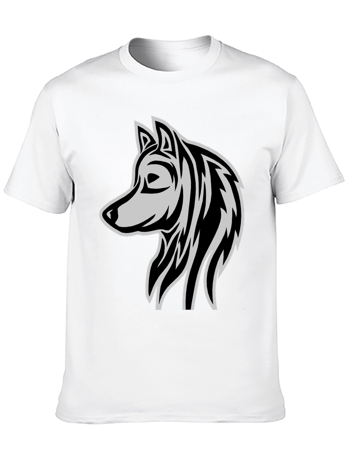 Black Wolf Graphic Black T-Shirt - Stylish Animal Design view 10