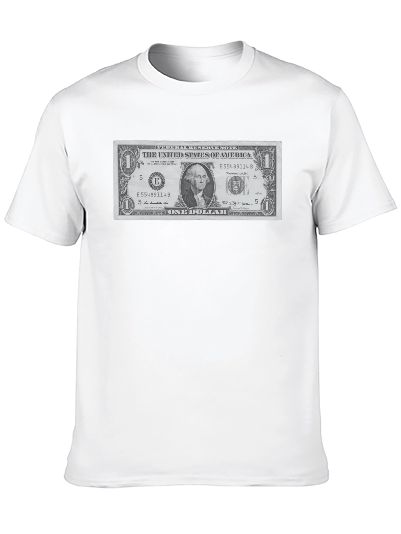 Black One Dollar Bill Graphic T-Shirt - Novelty Tee view 10