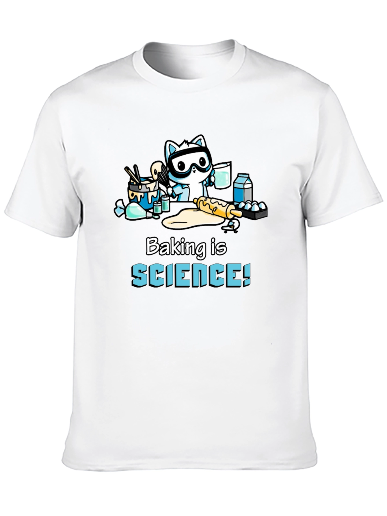 Black Baking is Science! T-Shirt with Cute Cat Baker view 10