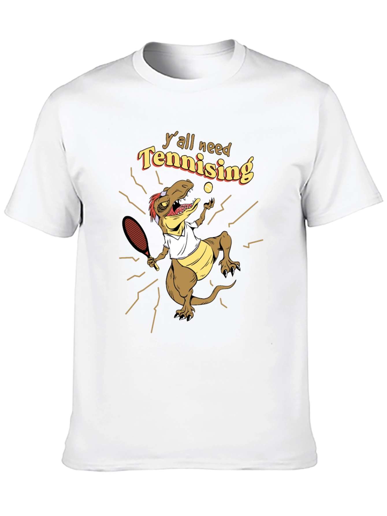 Black Tennis-Saurus Rex Funny T-Shirt view 10