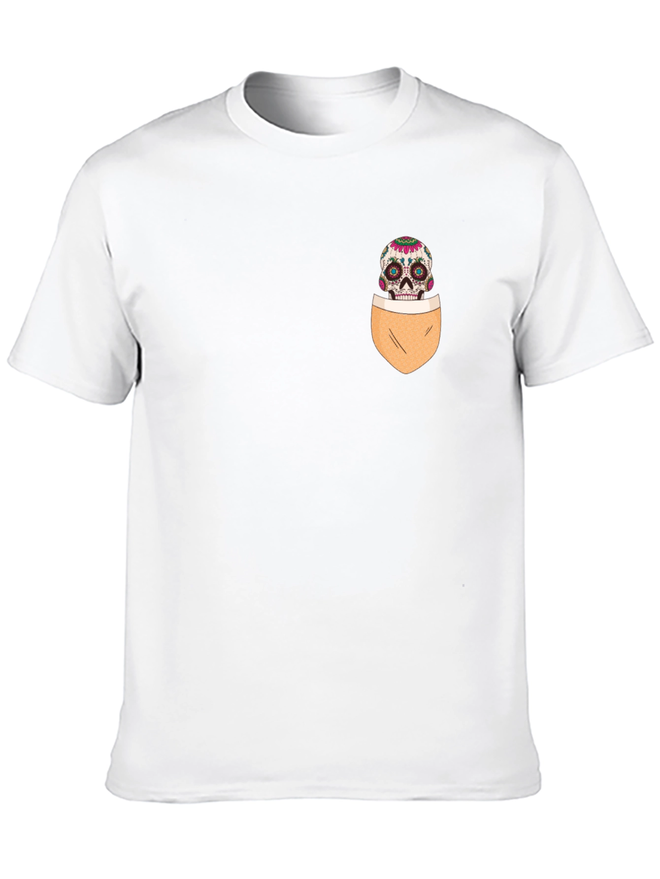 Black Skull Pocket Graphic T-Shirt - Men's Casual Tee view 10