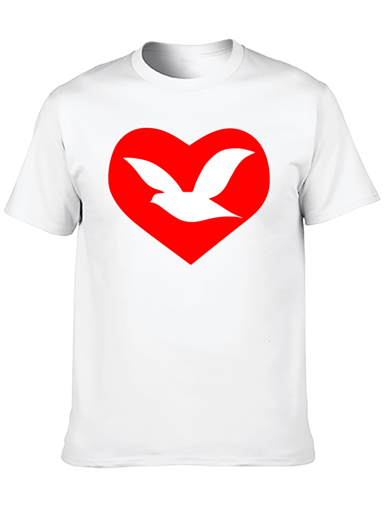 Black Dove Heart Graphic T-Shirt - Unisex Black Tee view 10