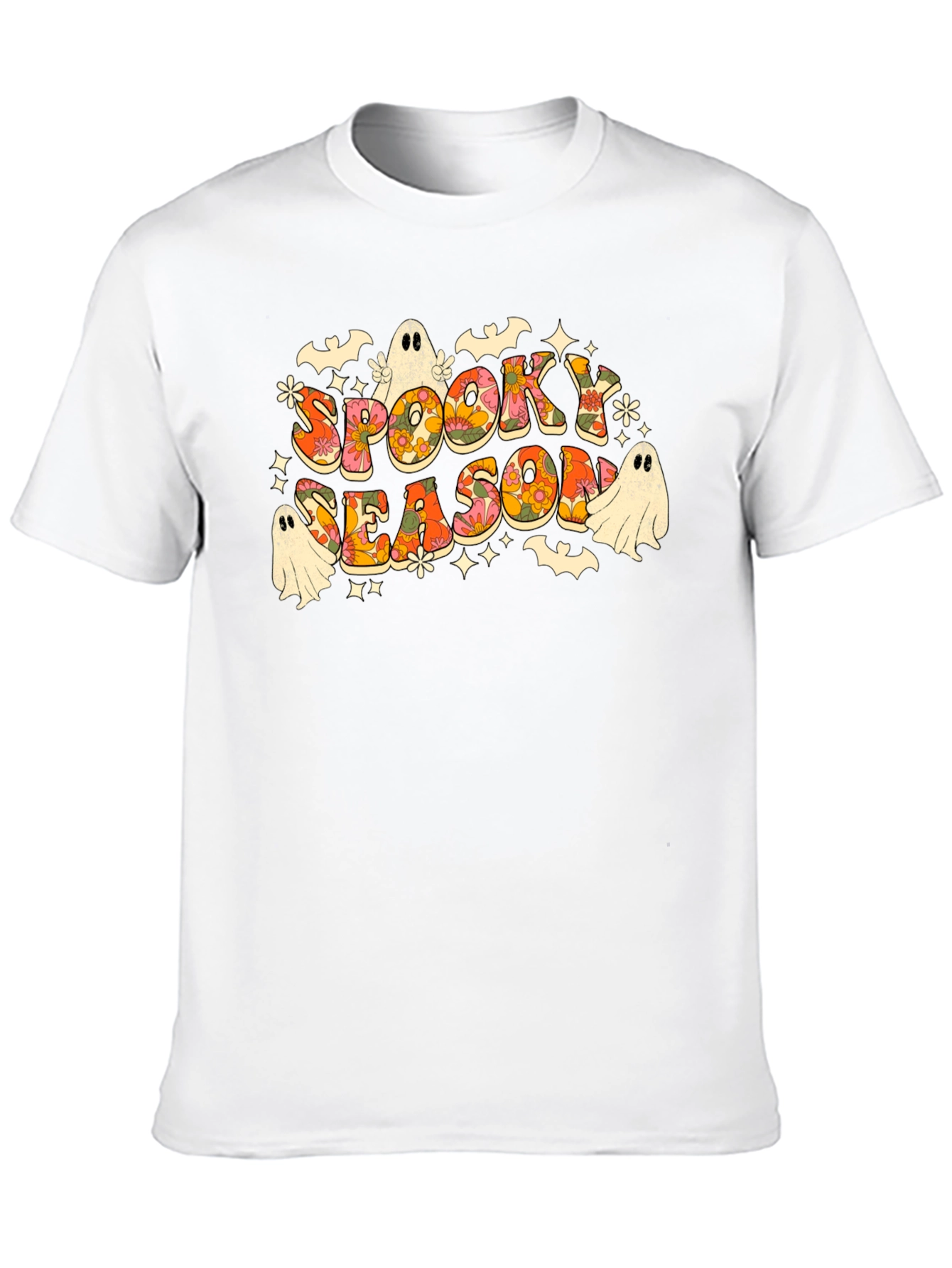 Black Spooky Season Retro Halloween Graphic T-Shirt view 10