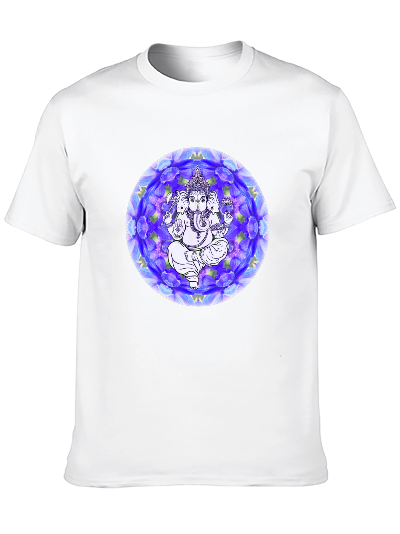 Black Ganesh Mandala Graphic Tee - Black Cotton T-Shirt view 10