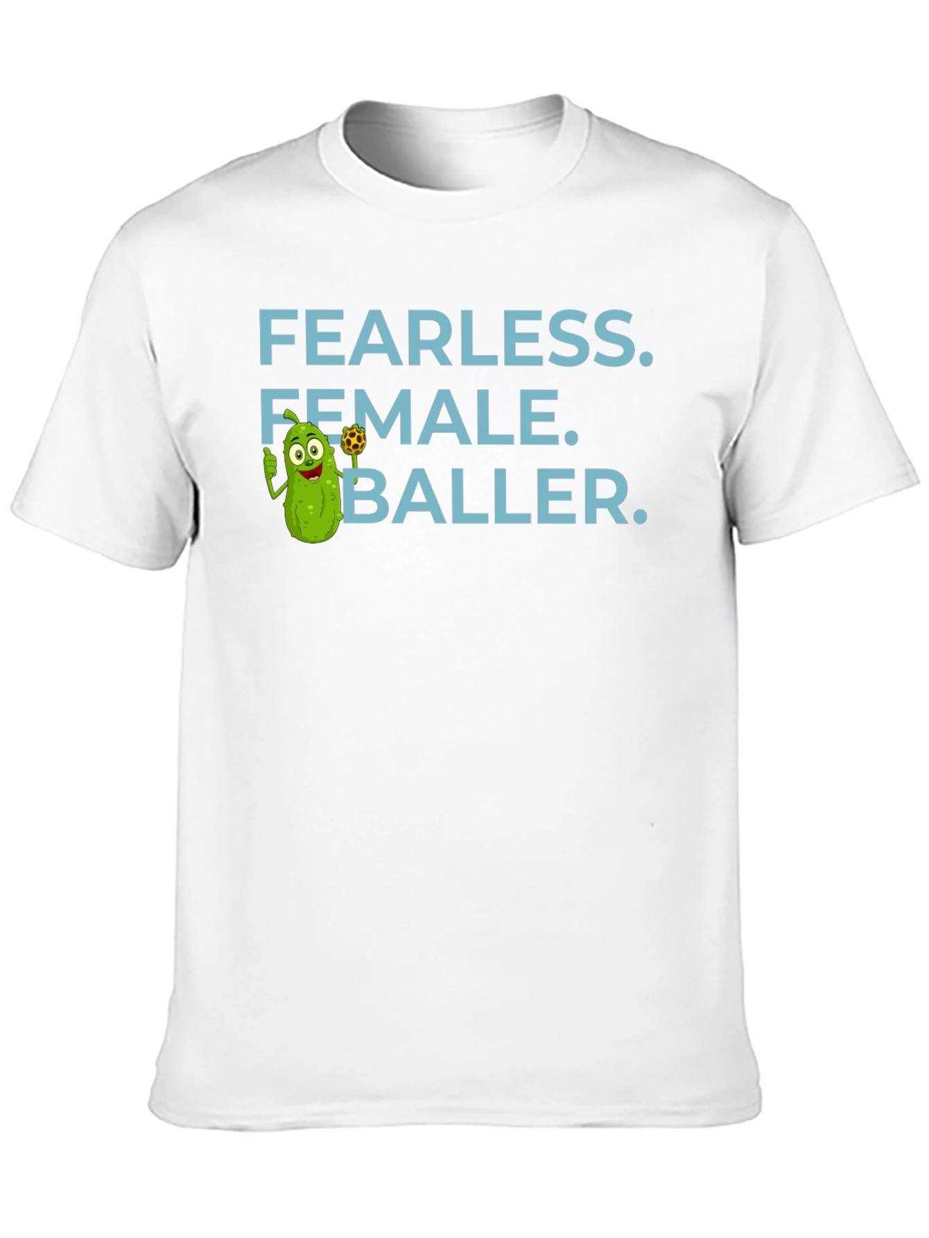 Black Fearless Female Baller T-Shirt - Funny Pickle Cartoon view 10
