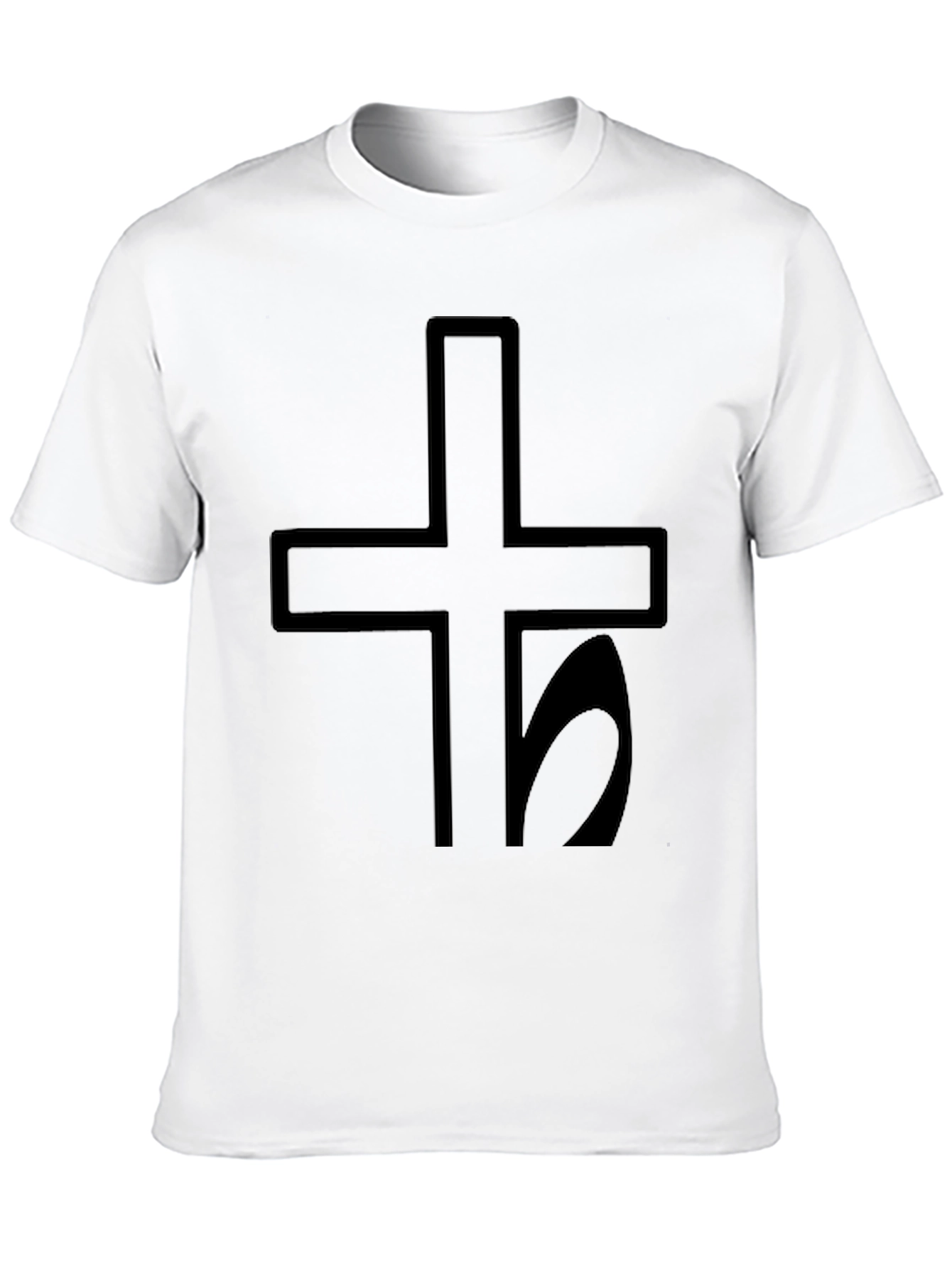Black Dark Cross & Saturn Symbol Graphic T-Shirt - Unisex view 10