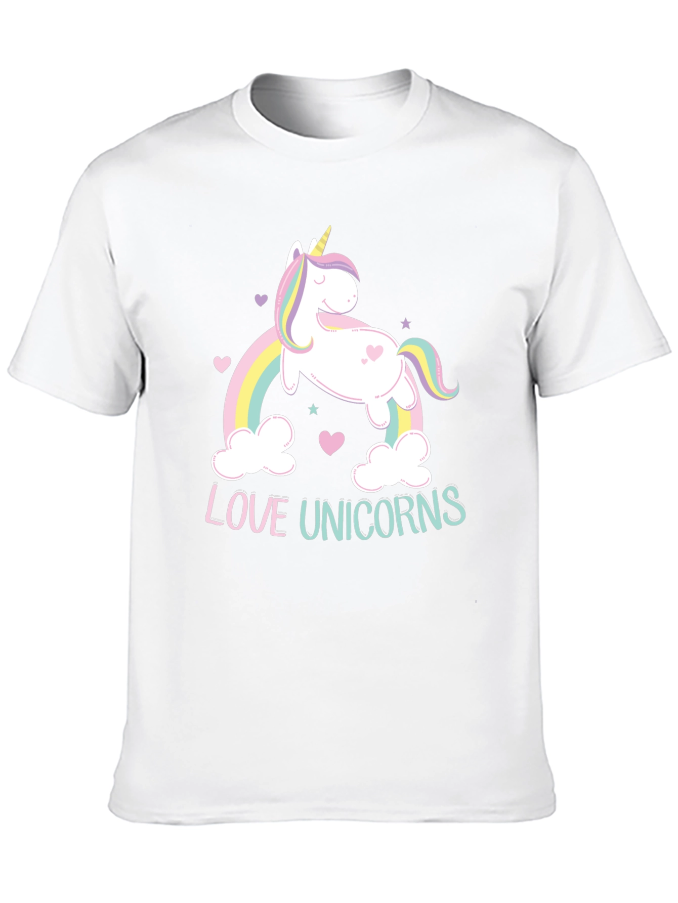 Black Love Unicorns Graphic Tee - Black Cotton Blend Shirt view 10