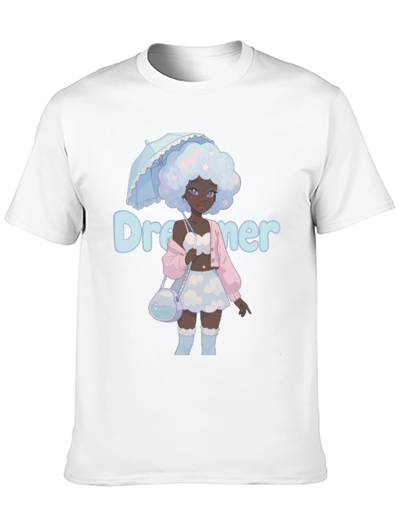 Black Dreamer Anime Girl Graphic T-Shirt view 10
