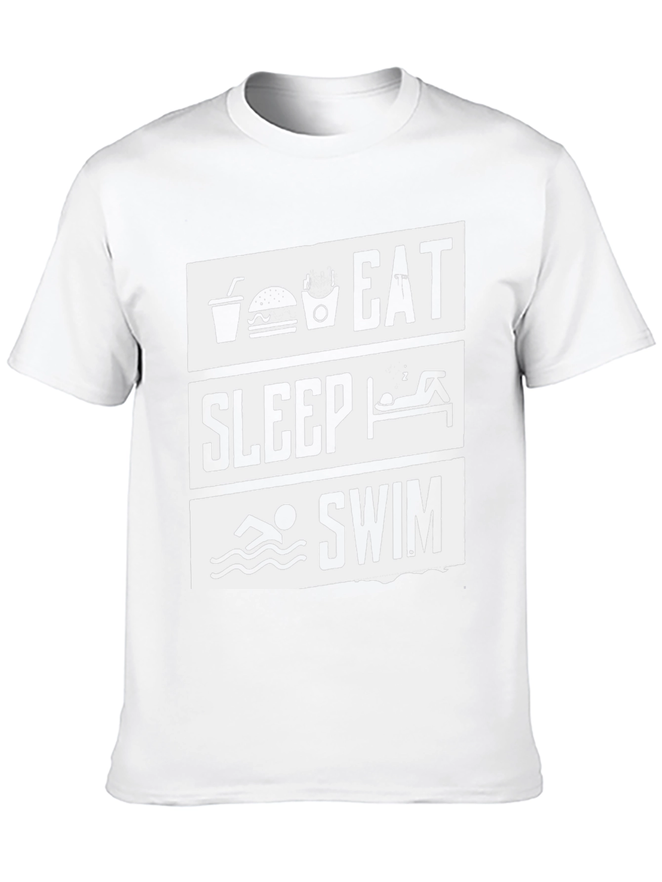 Black Eat Sleep Swim Black Graphic Tee view 10