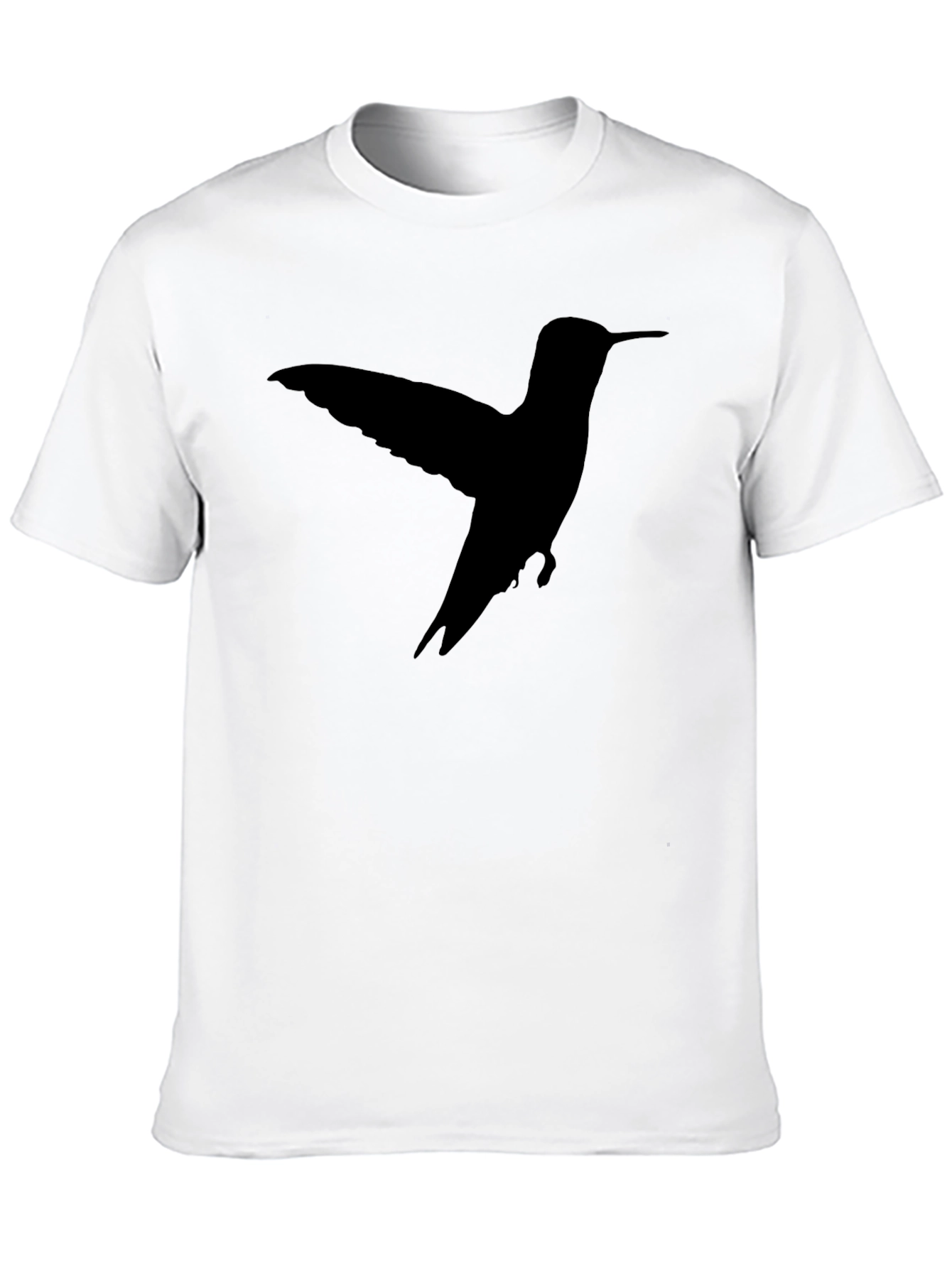 Black Hummingbird Silhouette Black T-Shirt view 10
