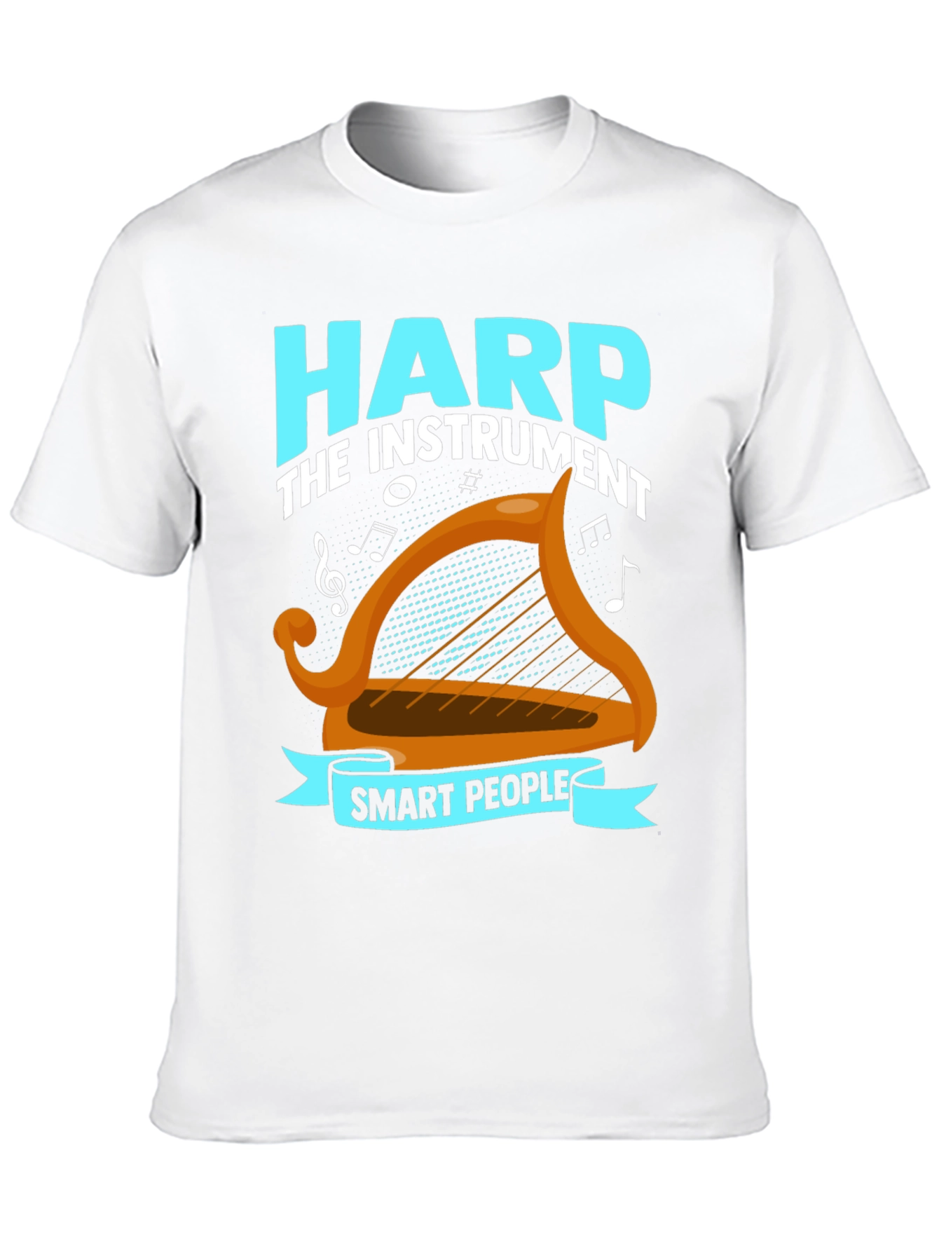 Black Harp Instrument Smart People T-Shirt view 10
