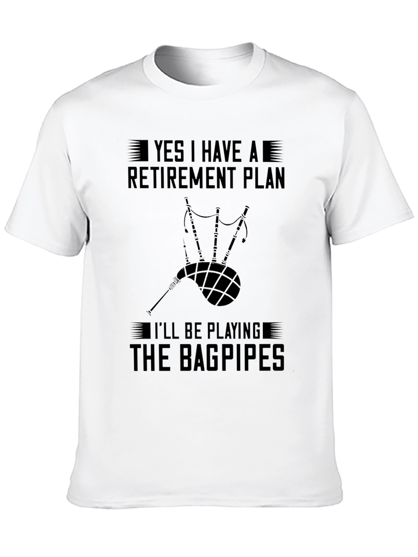 Black Bagpipe Retirement Plan T-Shirt view 10