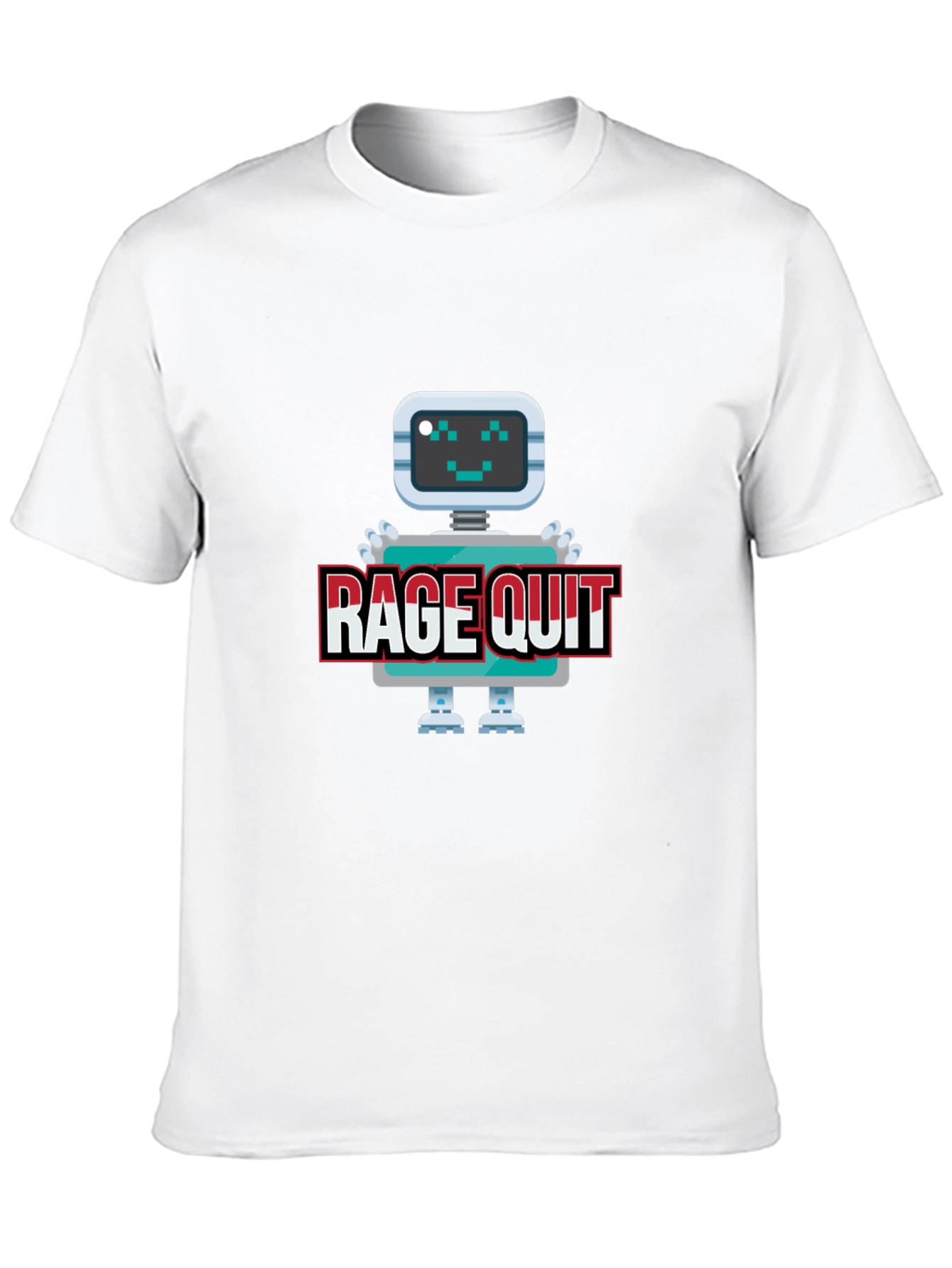 Black Rage Quit Robot Graphic Tee - Gamer T-Shirt view 10