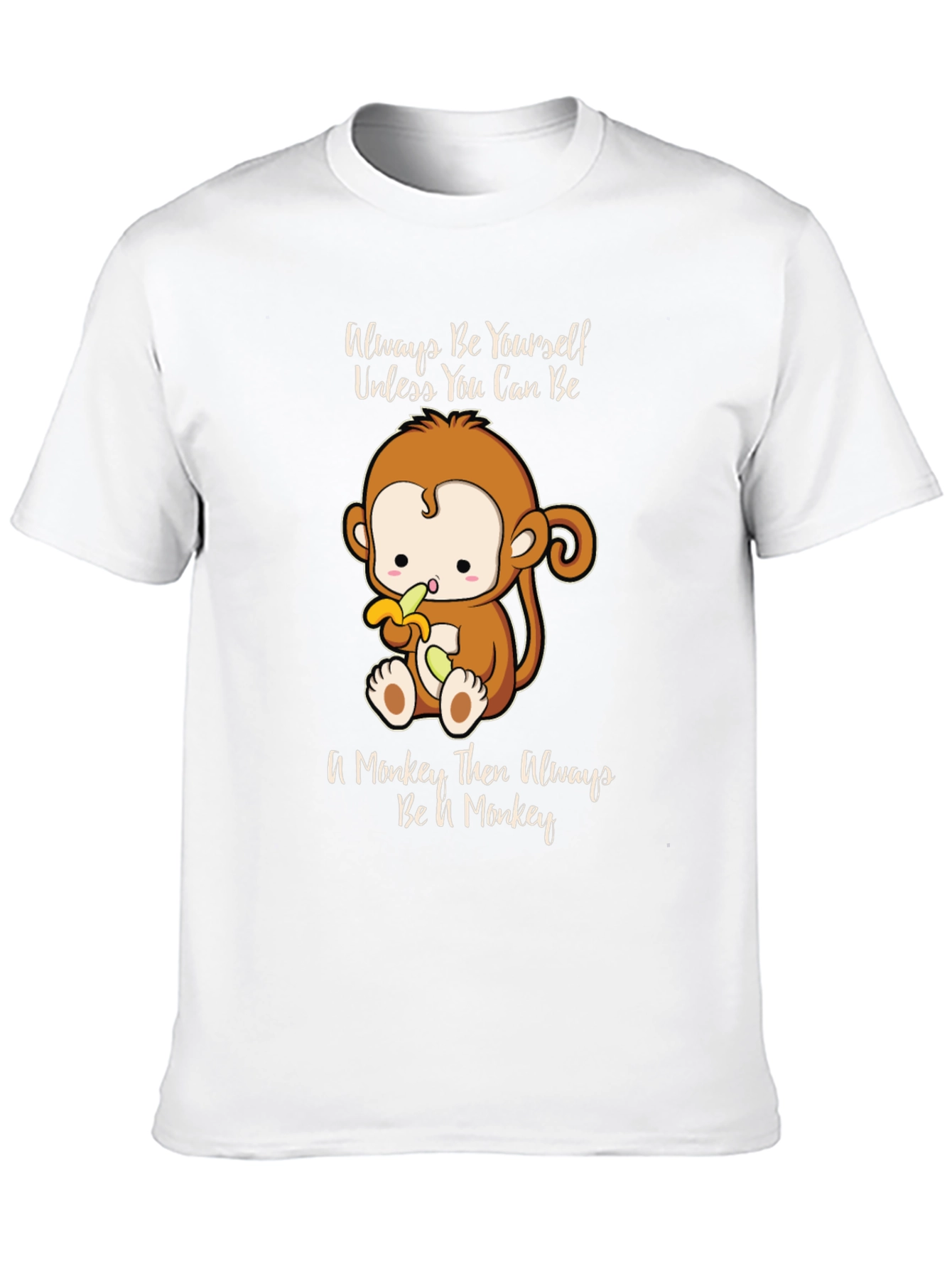Black Funny Monkey T-Shirt - Always Be Yourself Graphic Tee view 10