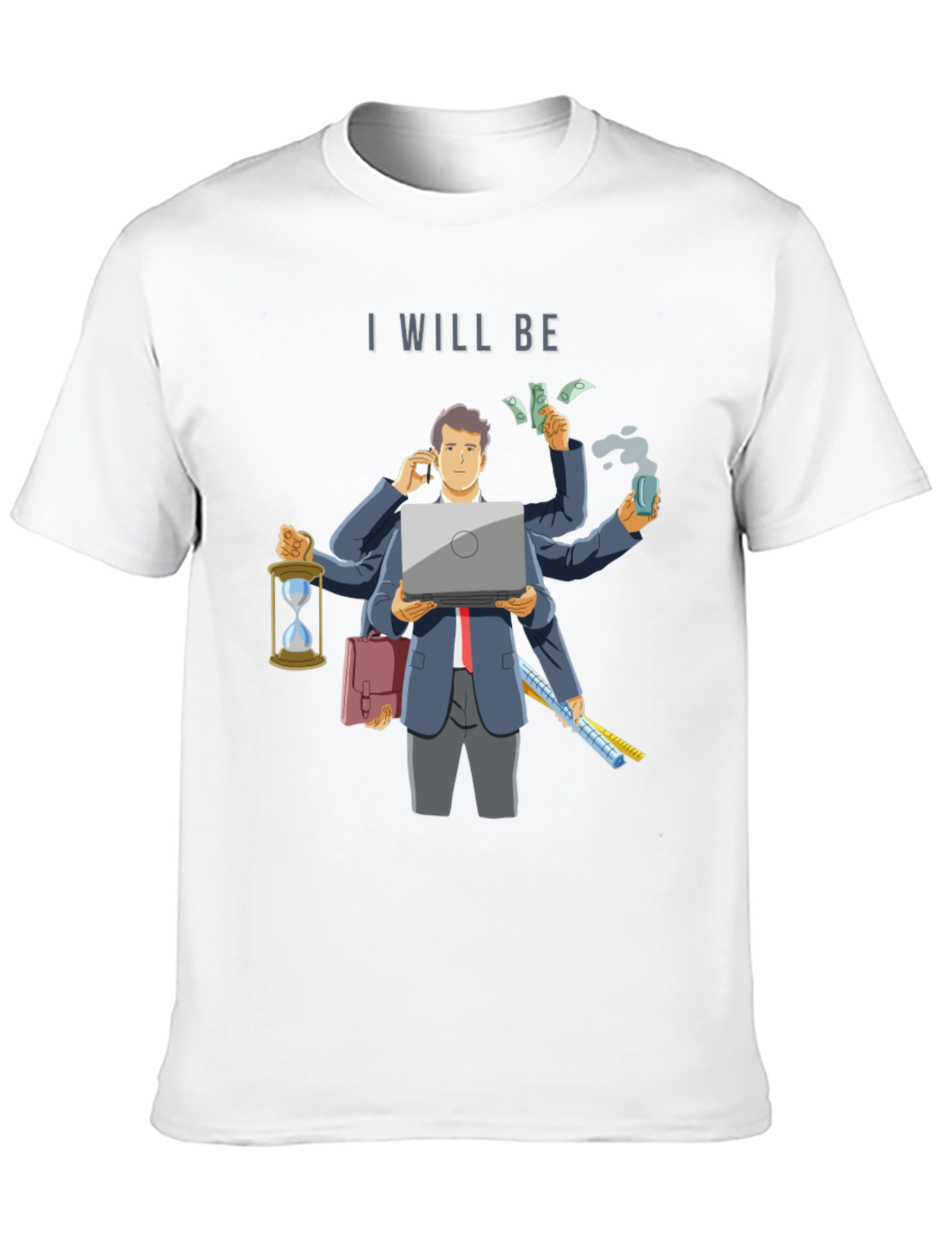 Black I Will Be Multitasking T-Shirt - Novelty Graphic Tee view 10