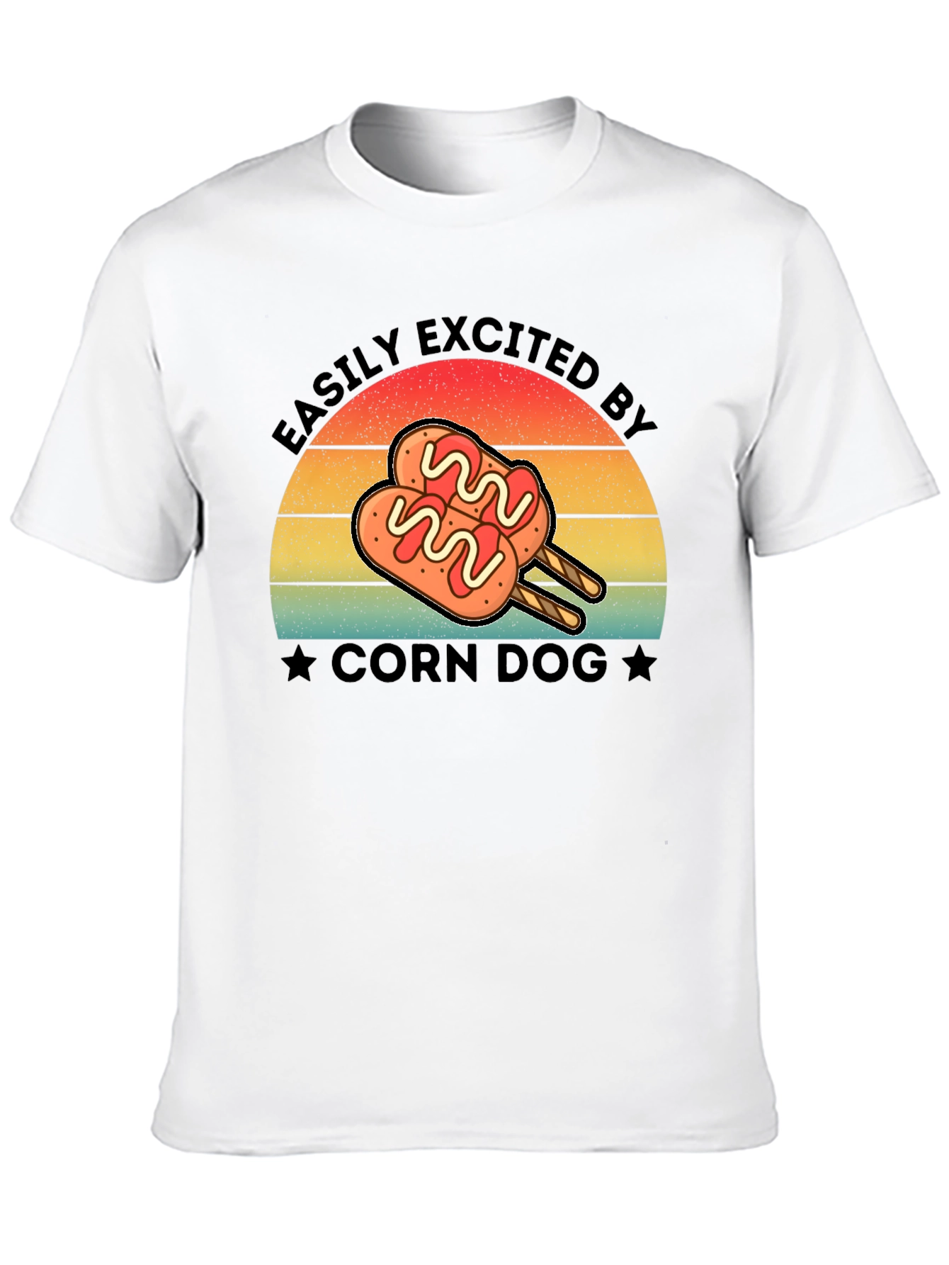 Black Corn Dog Lover T-Shirt - Easily Excited By Tee view 10