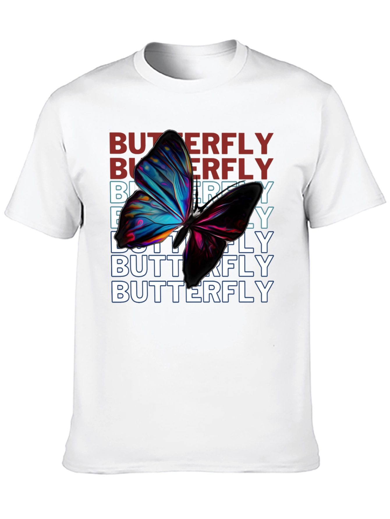Black Butterfly Graphic Print Black T-Shirt view 10