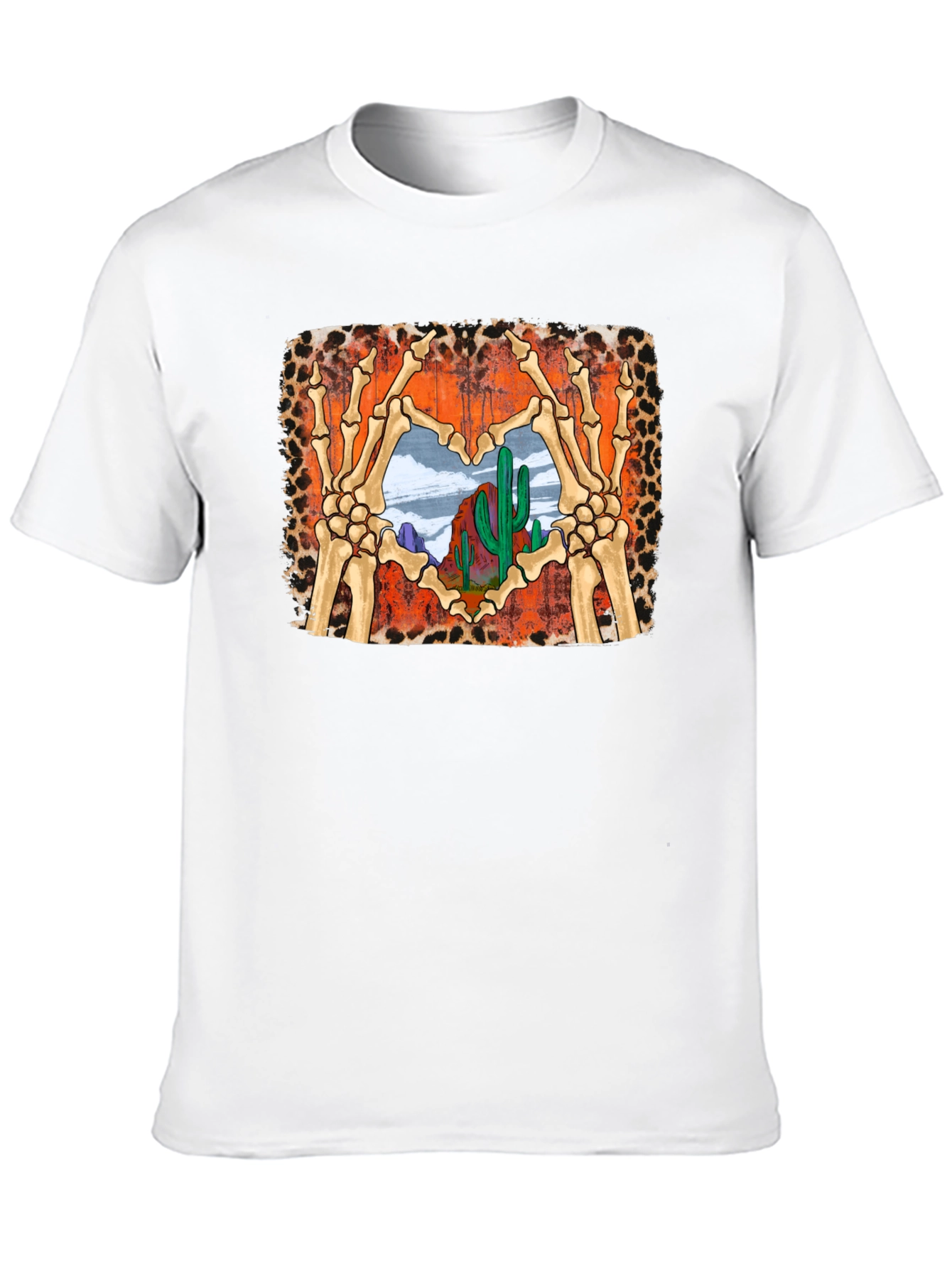 Black Desert Heart Skeleton Hands Graphic Tee view 10