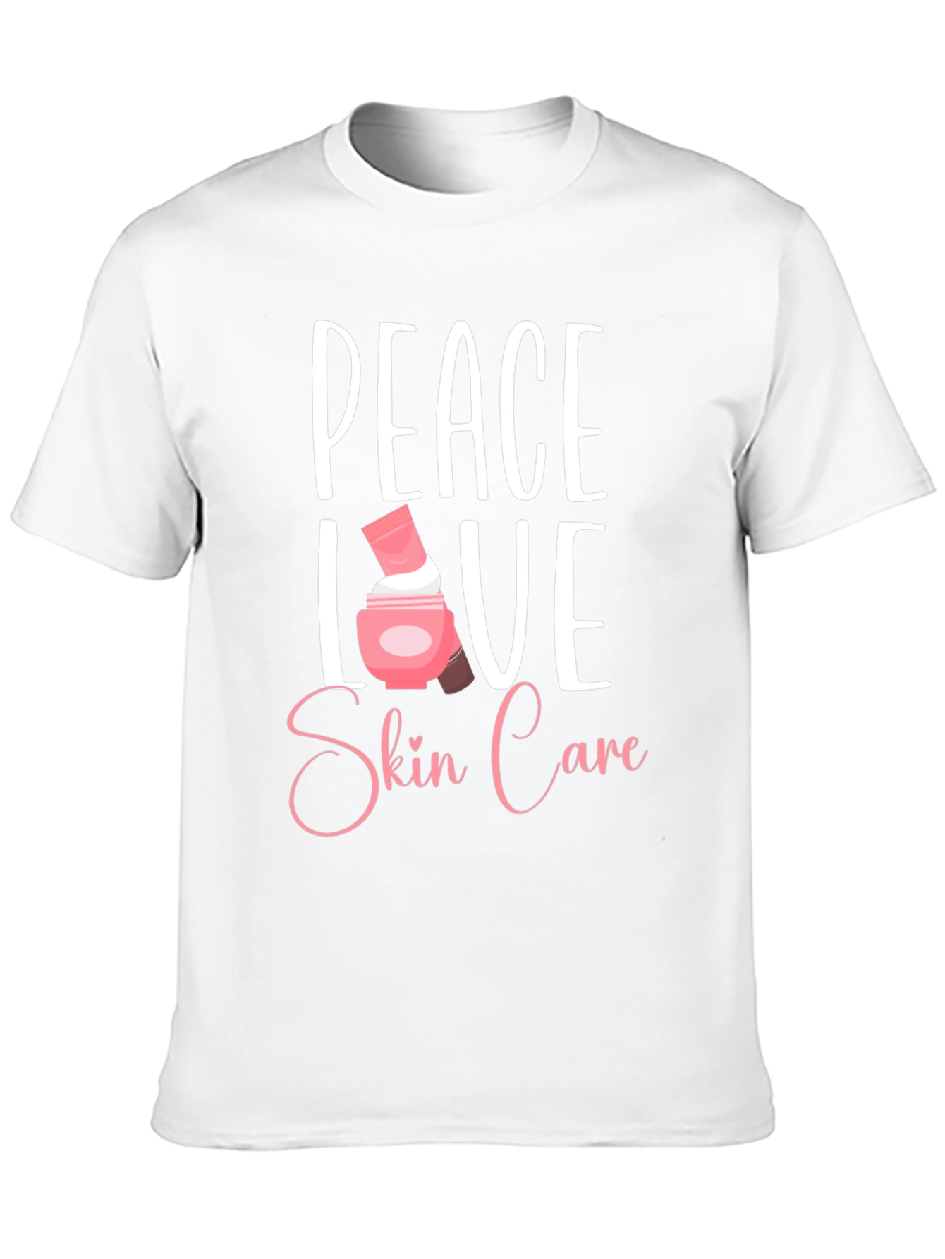 Black Peace Love Skin Care T-Shirt - Black view 10